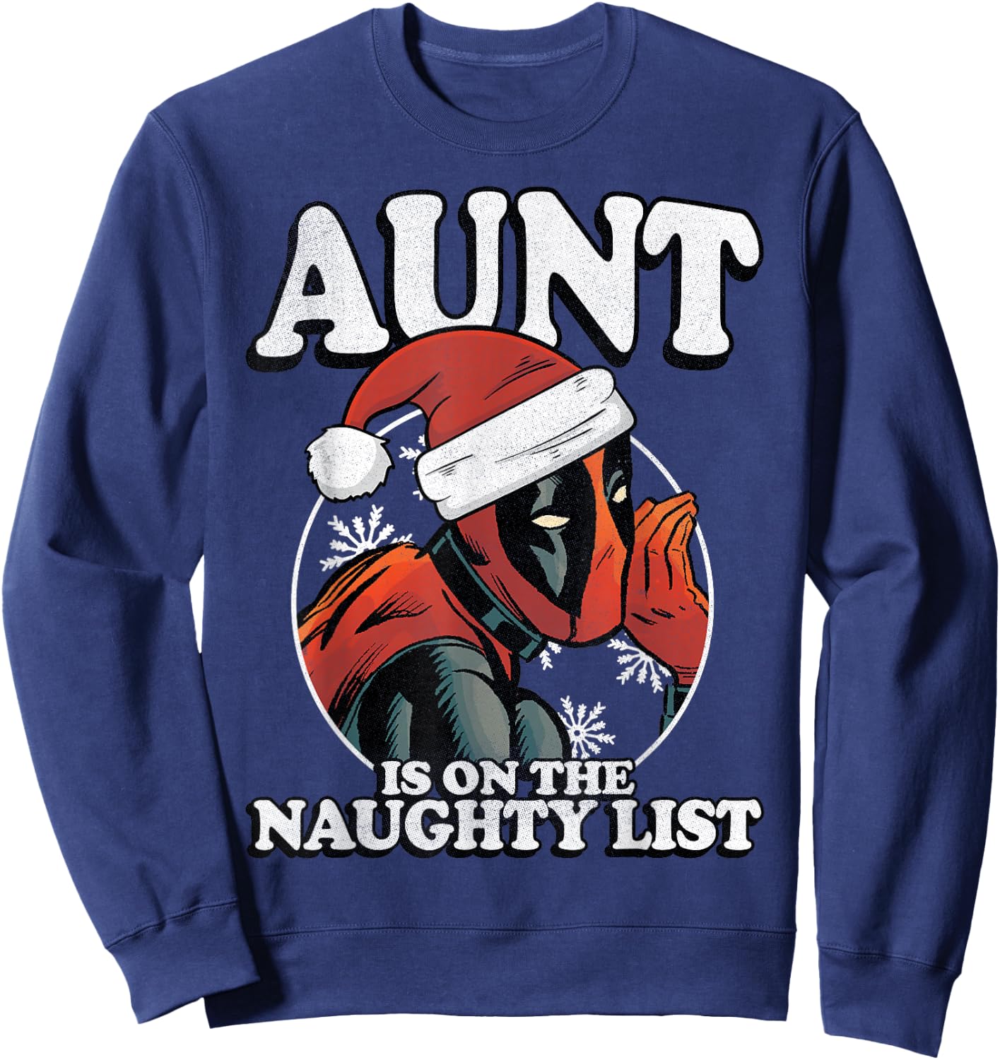 Marvel Deadpool Aunt On The Naughty List Sweatshirt - Sweatshirt | Navy