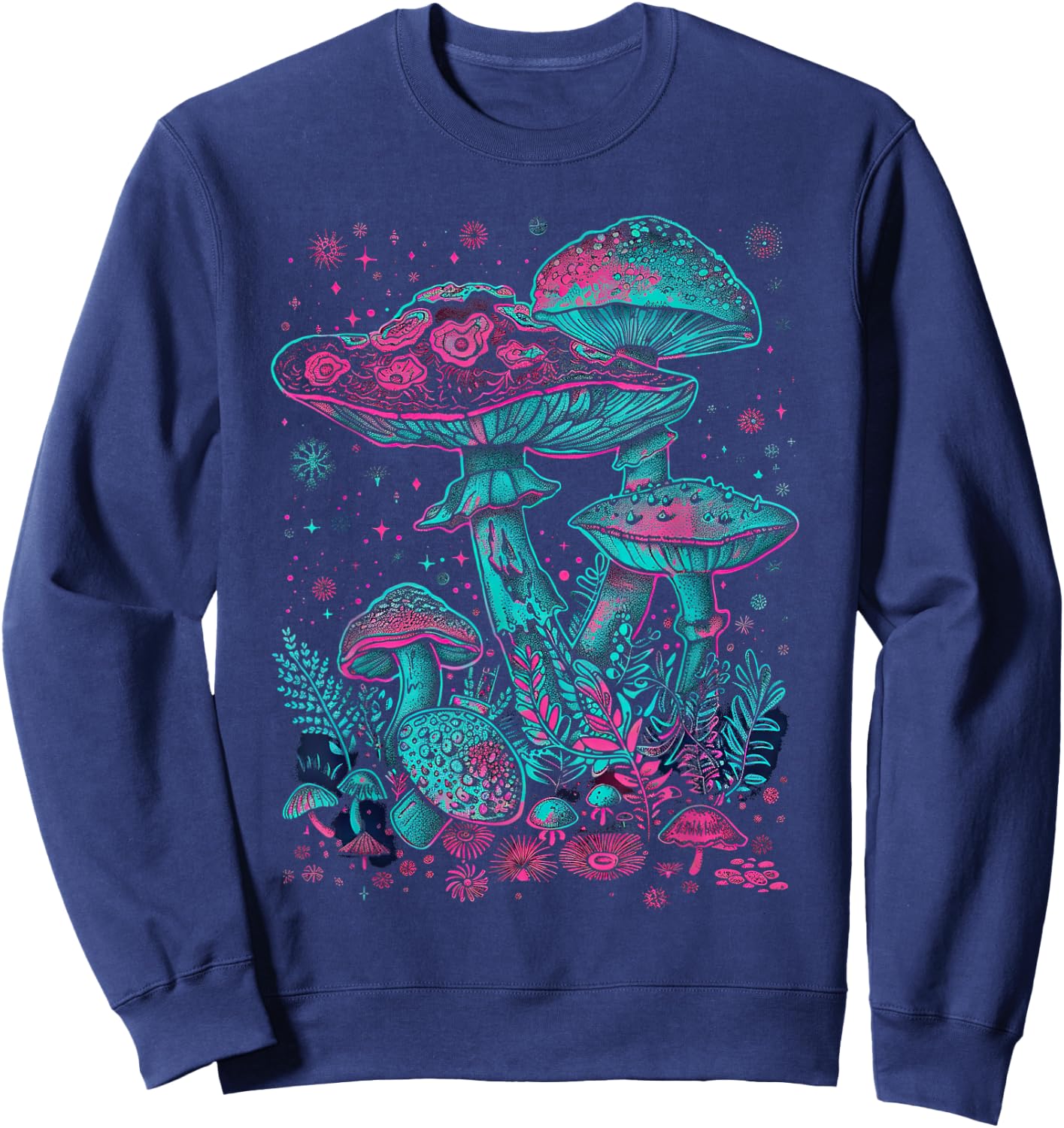 Shroom Mycology Fungi Foraging Hippie Sweatshirt - Sweatshirt | Navy