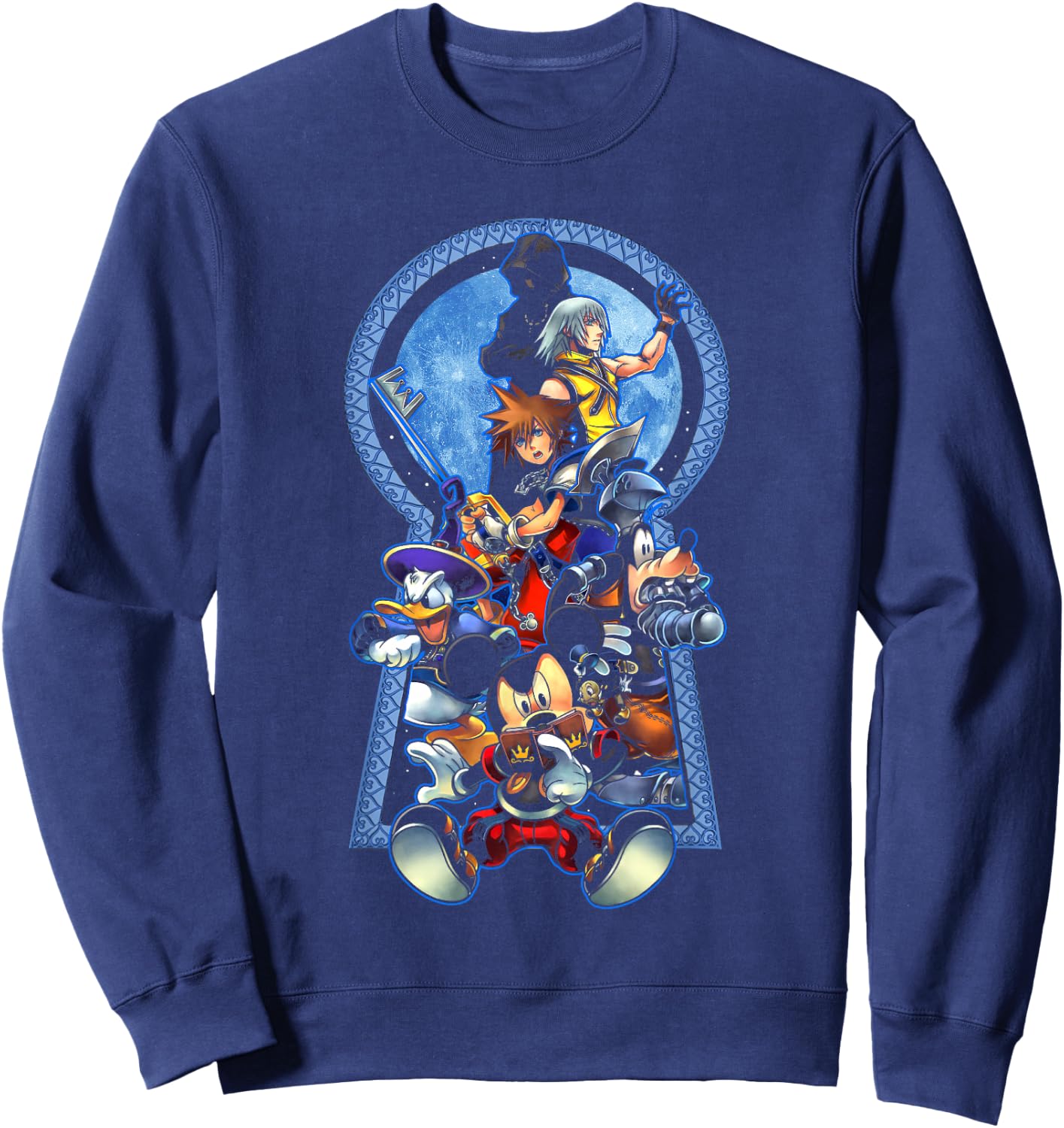 Disney Kingdom Hearts Key To The Kingdom Group Shot Poster Sweatshirt - Sweatshirt | Navy