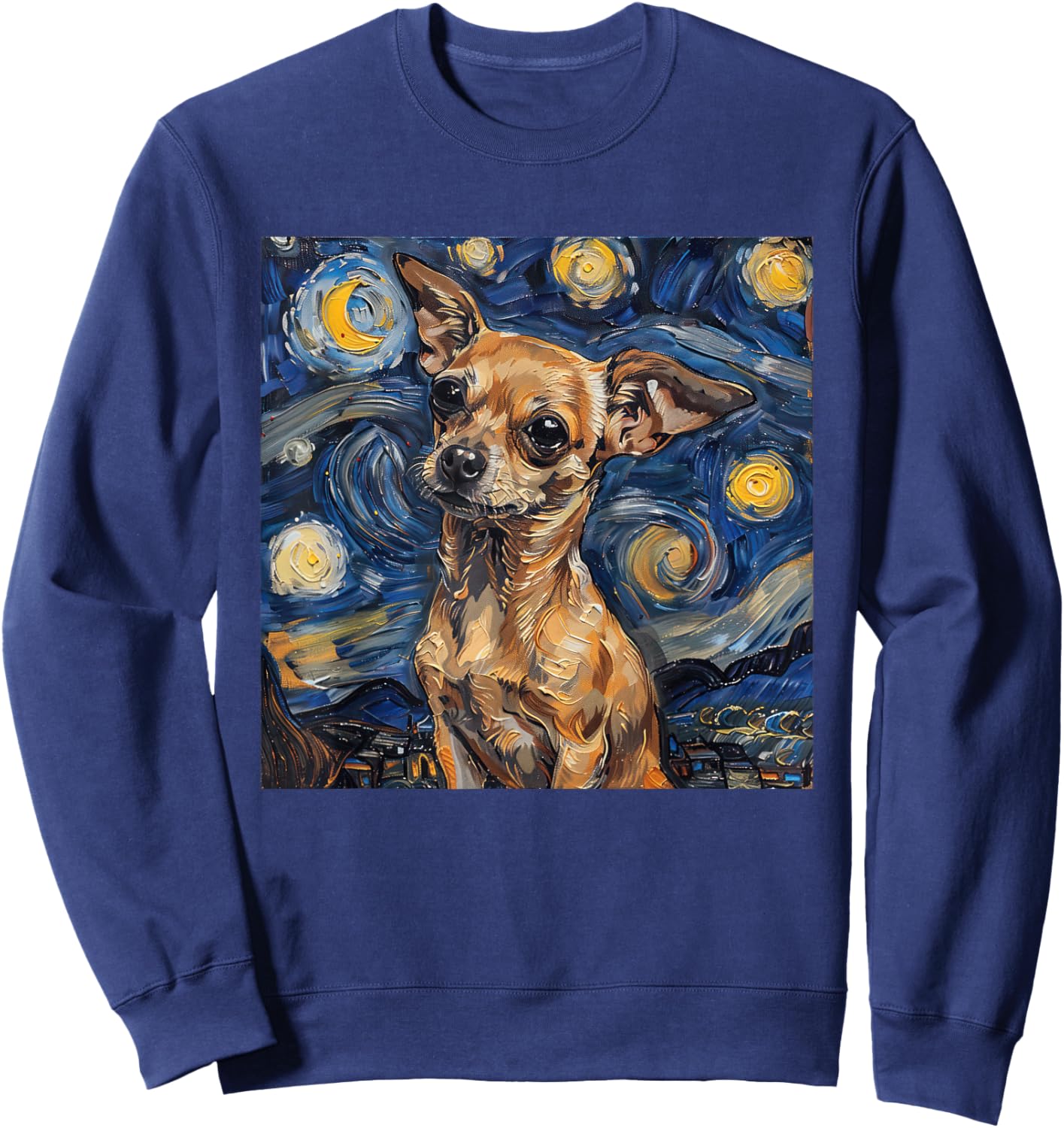 Chihuahua Van Gogh Starry Night Sweatshirt - Sweatshirt | Navy