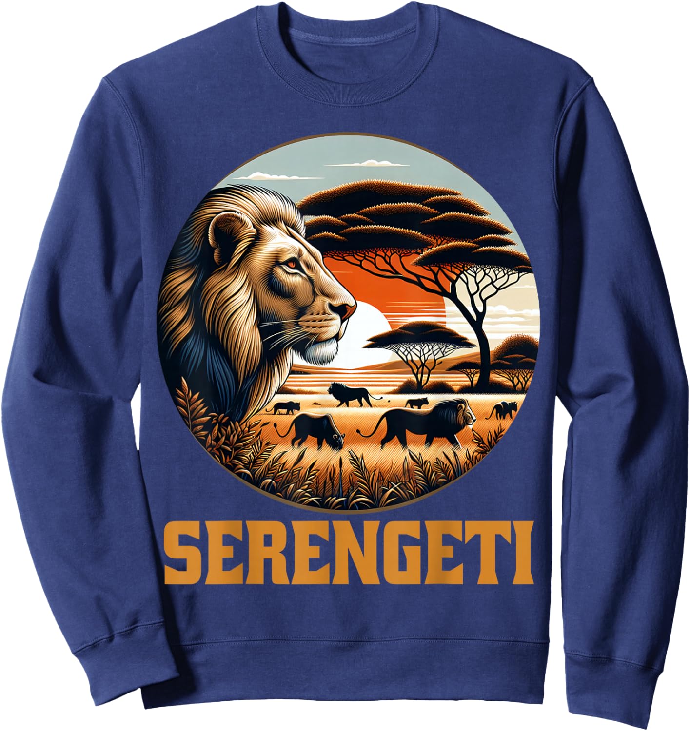 Serengeti National Park African Lion Safari Tanzania Sweatshirt - Sweatshirt | Navy