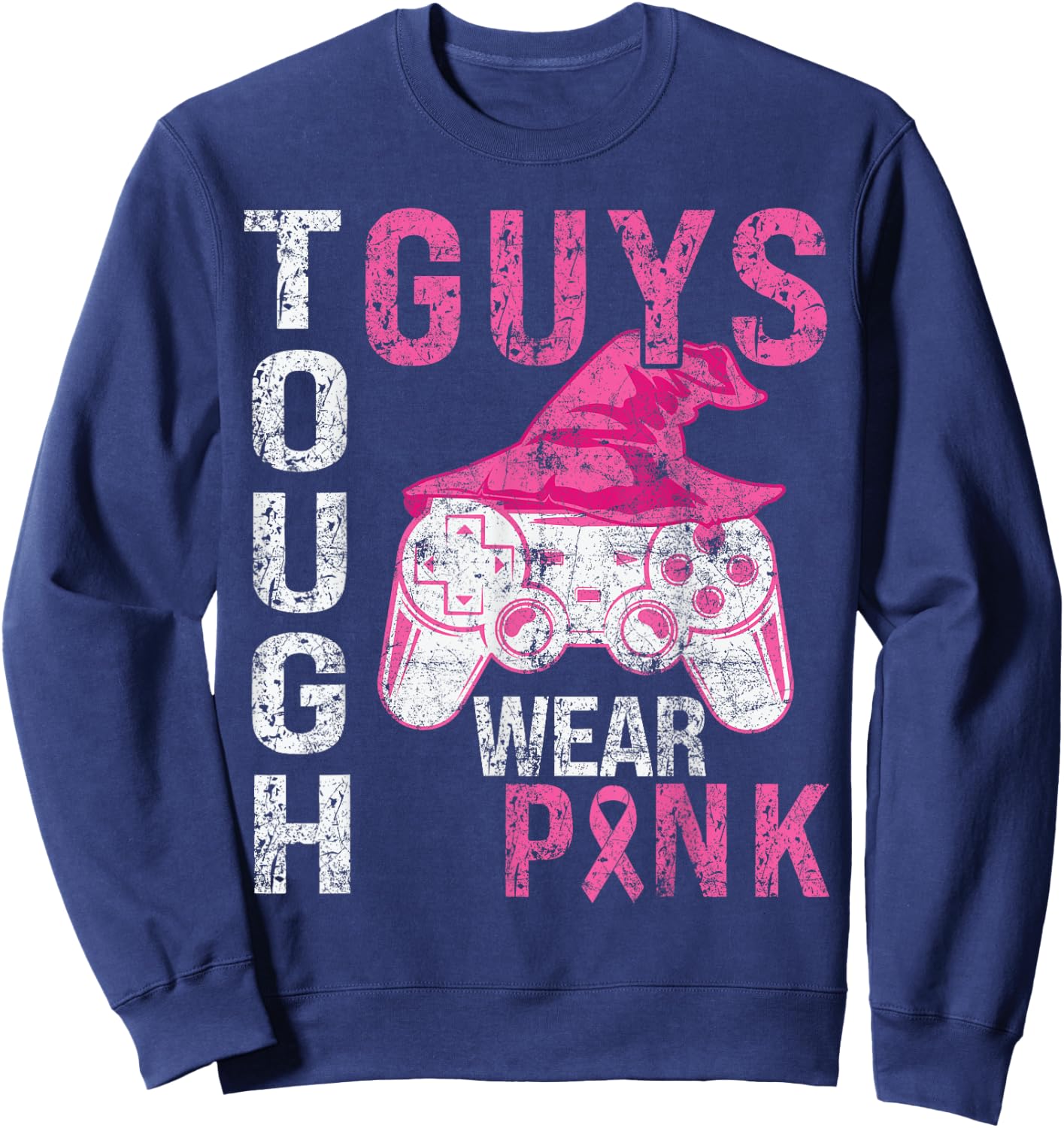 Tough Guys Wear Pink Cool Pink Gaming lover Boys Youth men Sweatshirt - Sweatshirt | Navy