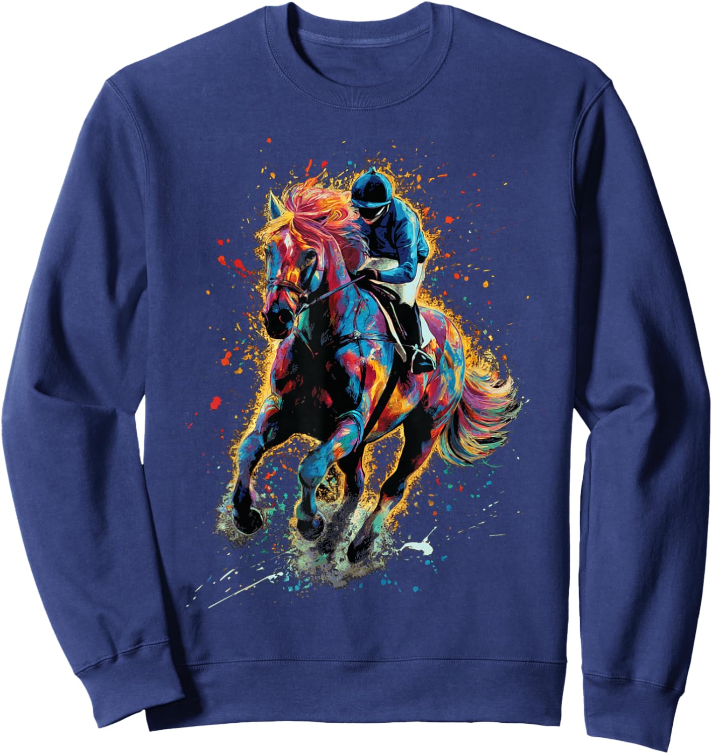 Horse Lover Woman Racing For Horse Racing Jockey Woman Sweatshirt - Sweatshirt | Navy