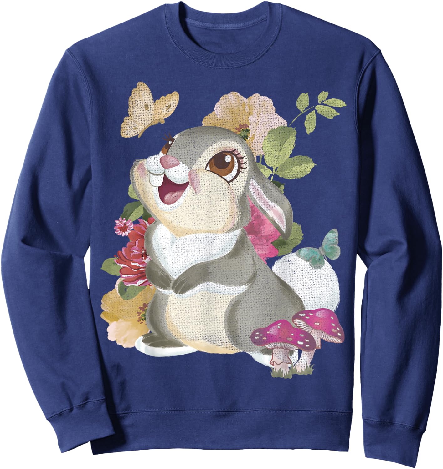 Disney Bambi Thumper Vintage Floral Portrait Sweatshirt - Sweatshirt | Navy