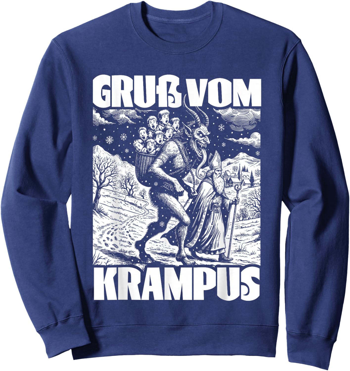 Kramperl Christmas Demon Ugly Christmas Gruß Vom Krampus Sweatshirt - Sweatshirt | Navy