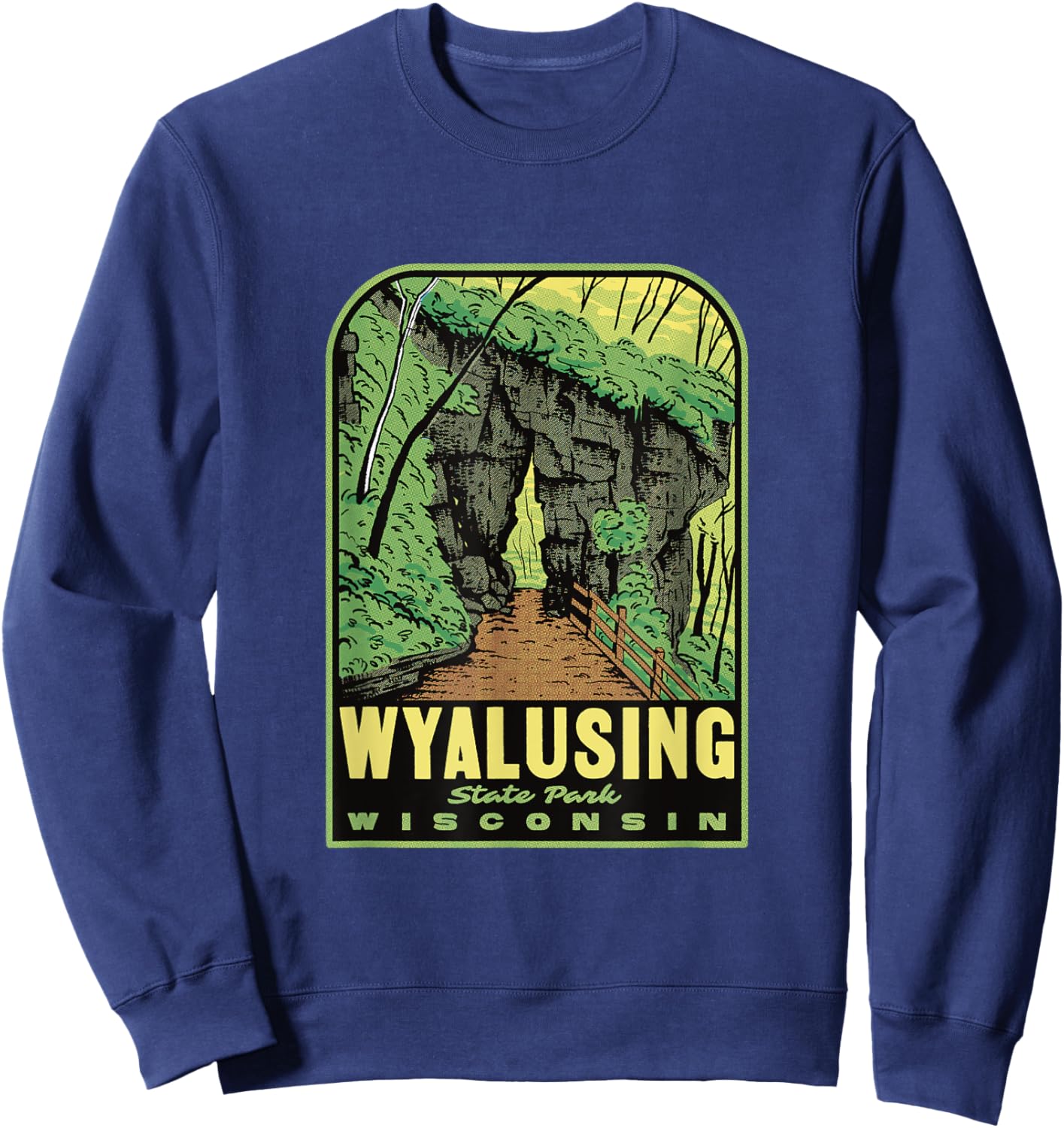 Wyalusing State Park Wisconsin Retro Travel Sweatshirt - Sweatshirt | Navy