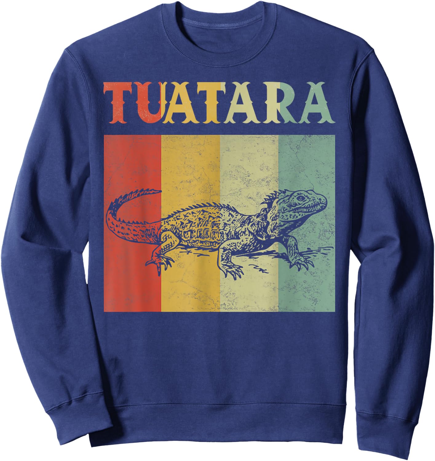 Retro Animal Lovers Tuatara Vintage Tuataras graphic Sweatshirt - Sweatshirt | Navy