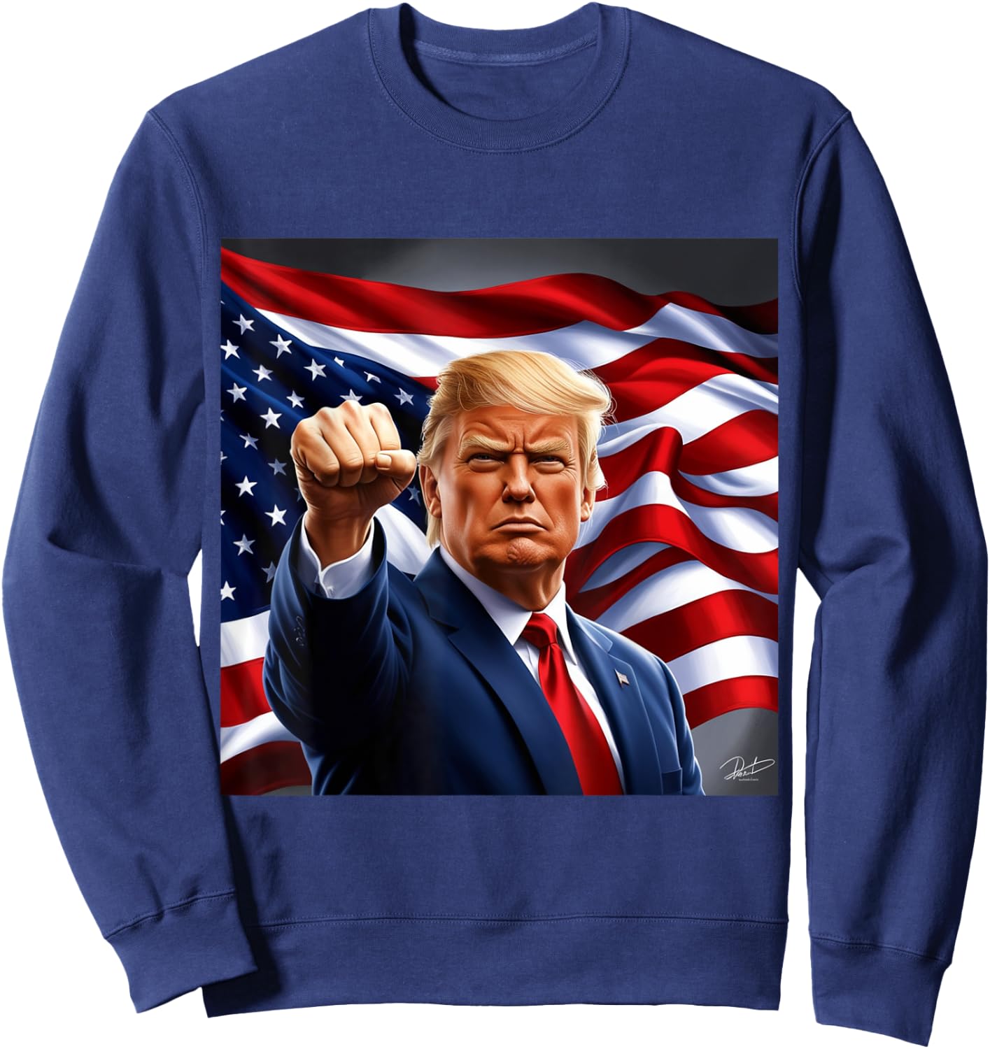 Donald Trump Raised Fist Sweatshirt - Sweatshirt | Navy