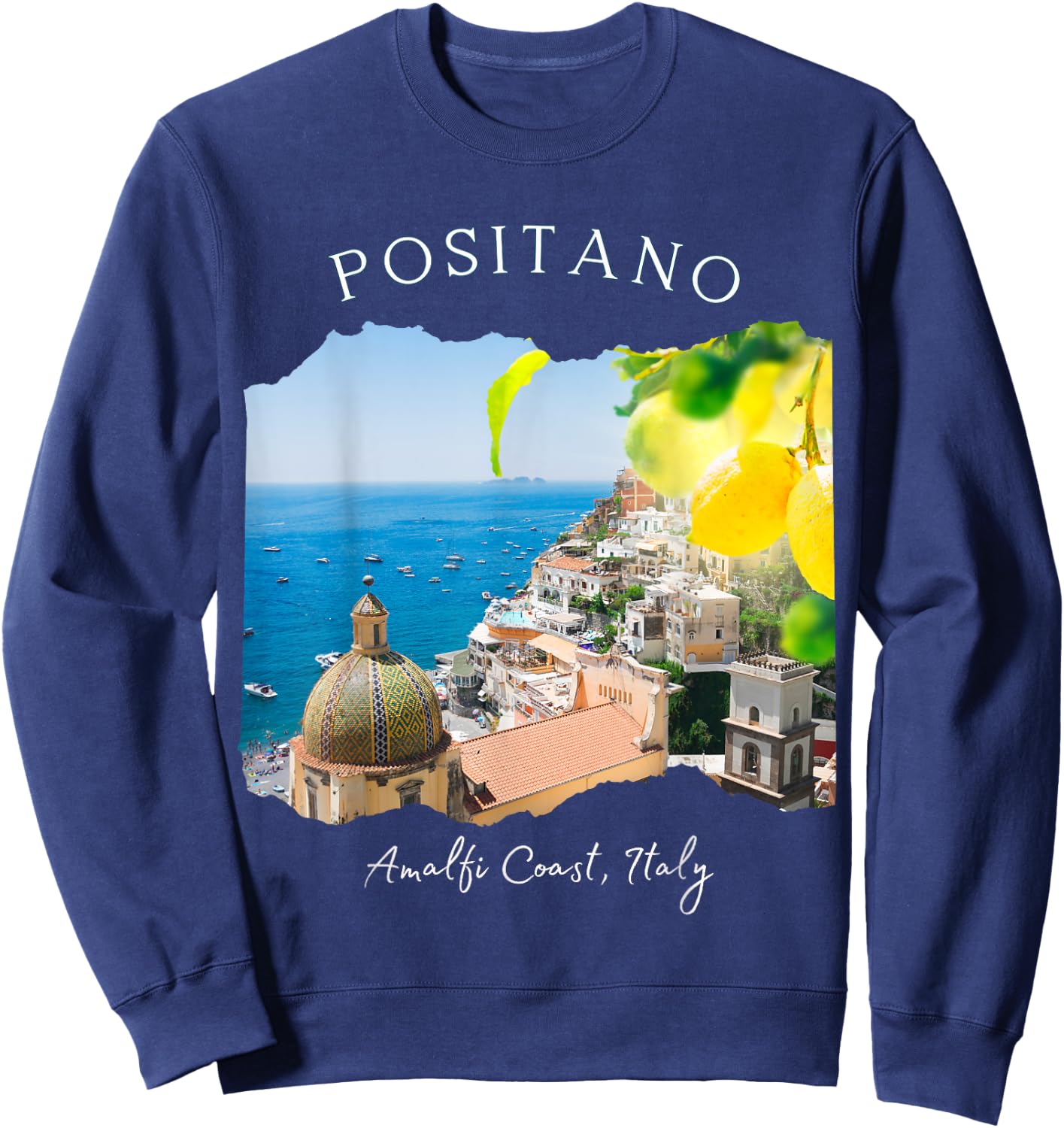 Positano Italy European Vacation Lemons Women Souvenir Sweatshirt - Sweatshirt | Navy