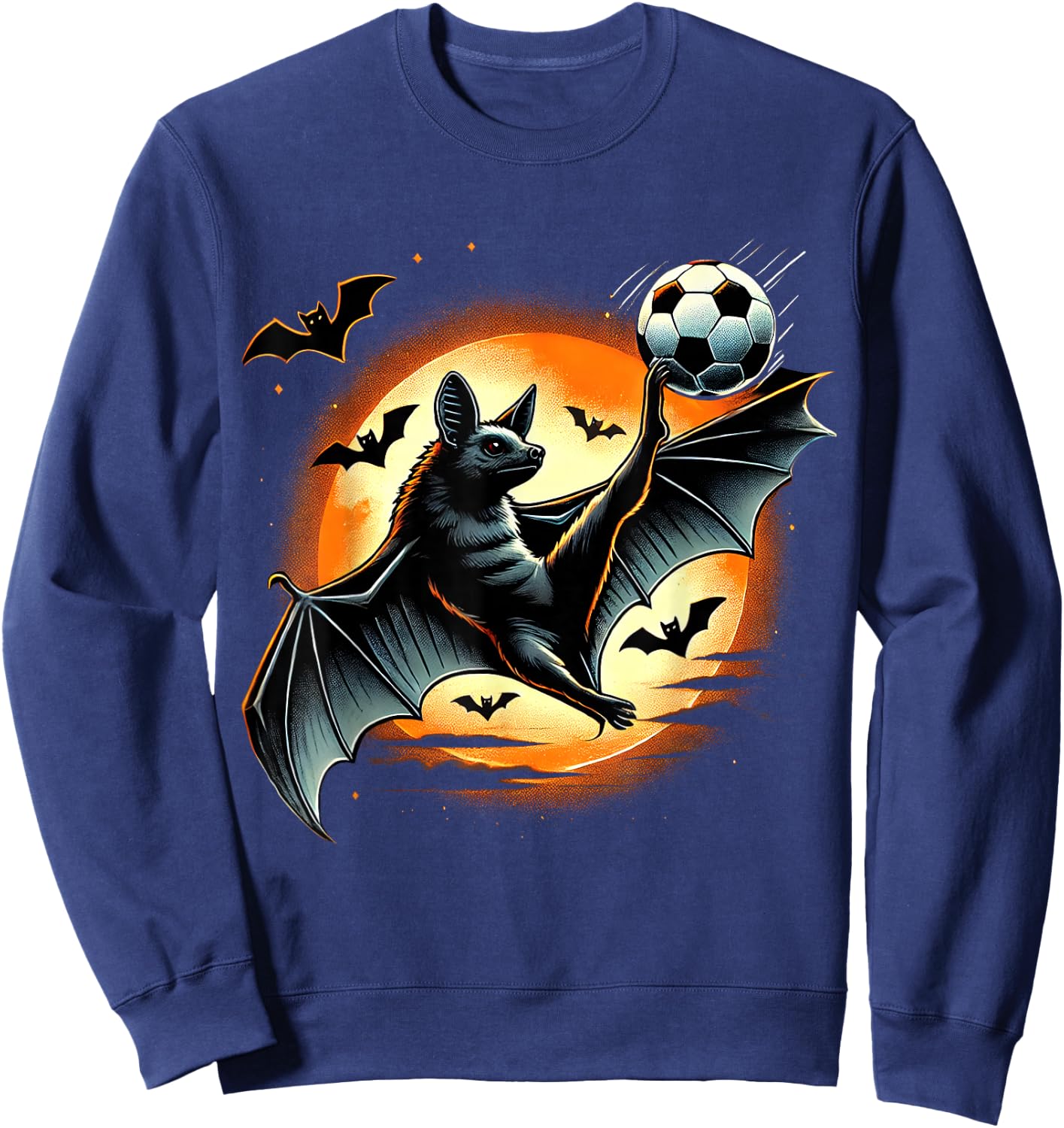 Funny Bat Playing Soccer, Halloween Costume Boys Girls Sweatshirt - Sweatshirt | Navy