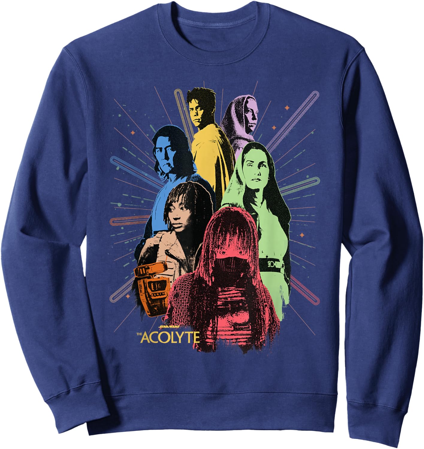 Star Wars The Acolyte Disney+ Retro Colour Block Characters Sweatshirt - Sweatshirt | Navy