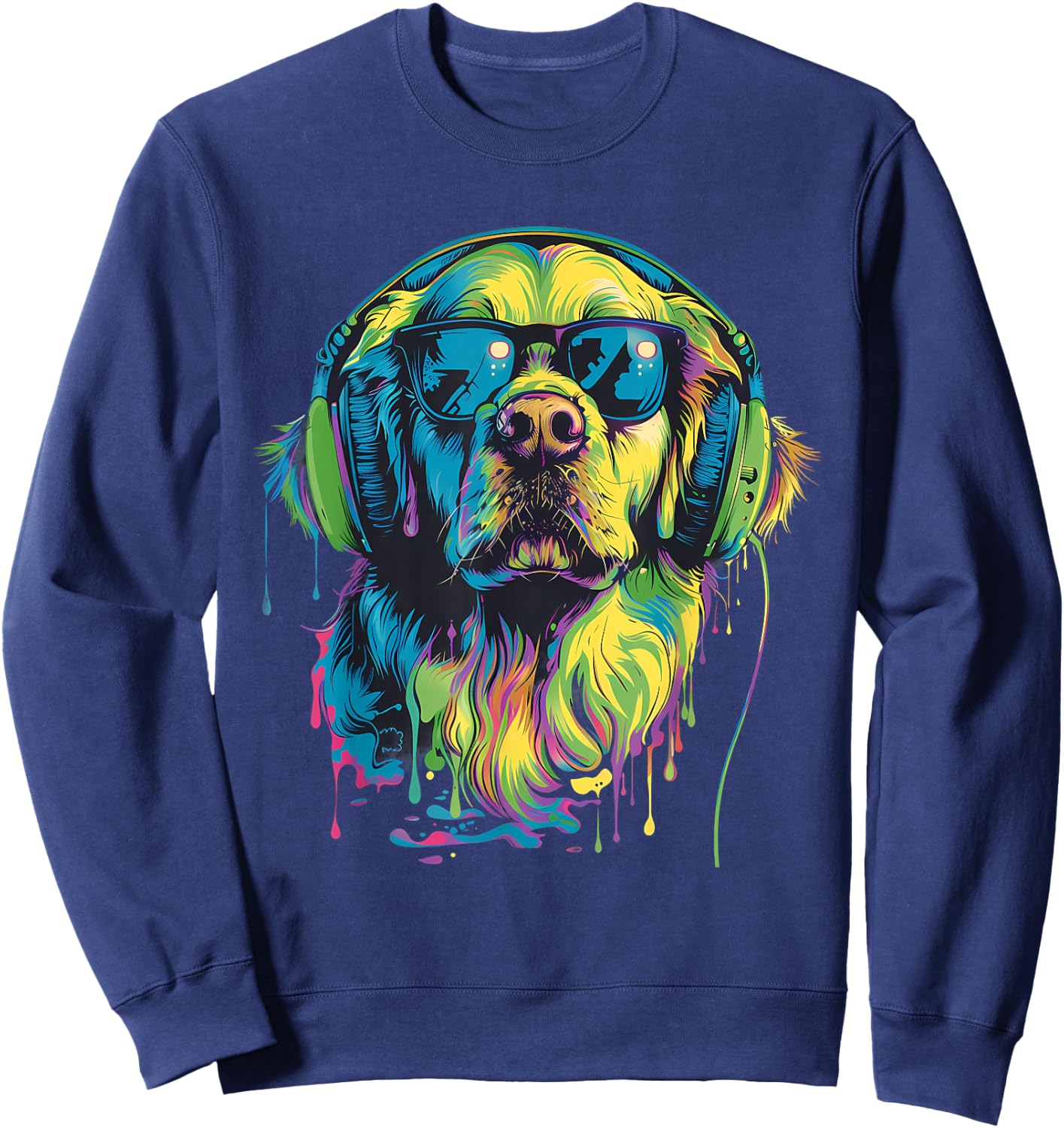 DJ Dog EDM Techno Music Headphones House Music Beatmaker Sweatshirt - Sweatshirt | Navy
