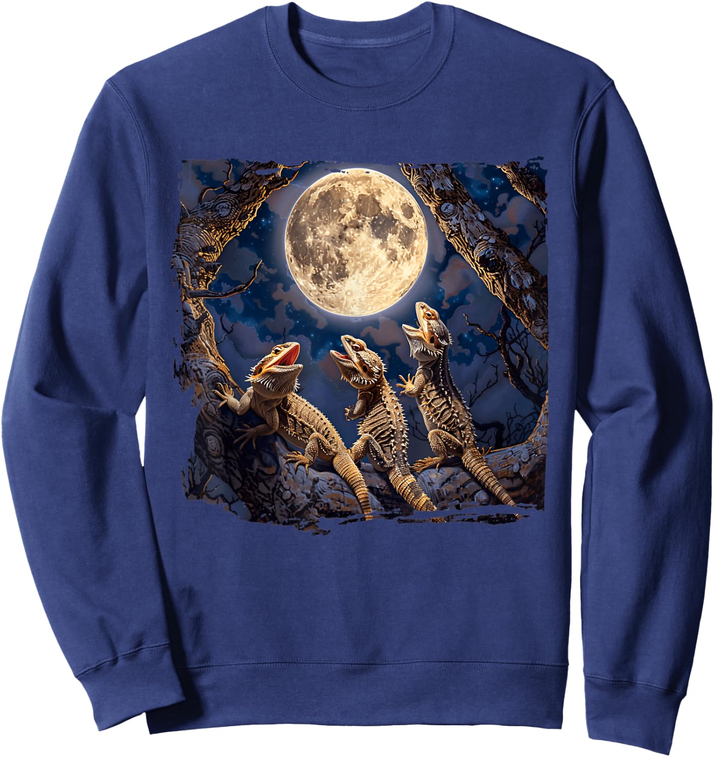 Bearded Dragons Howl At Moon Bearded Dragons Owner Sweatshirt - Sweatshirt | Navy