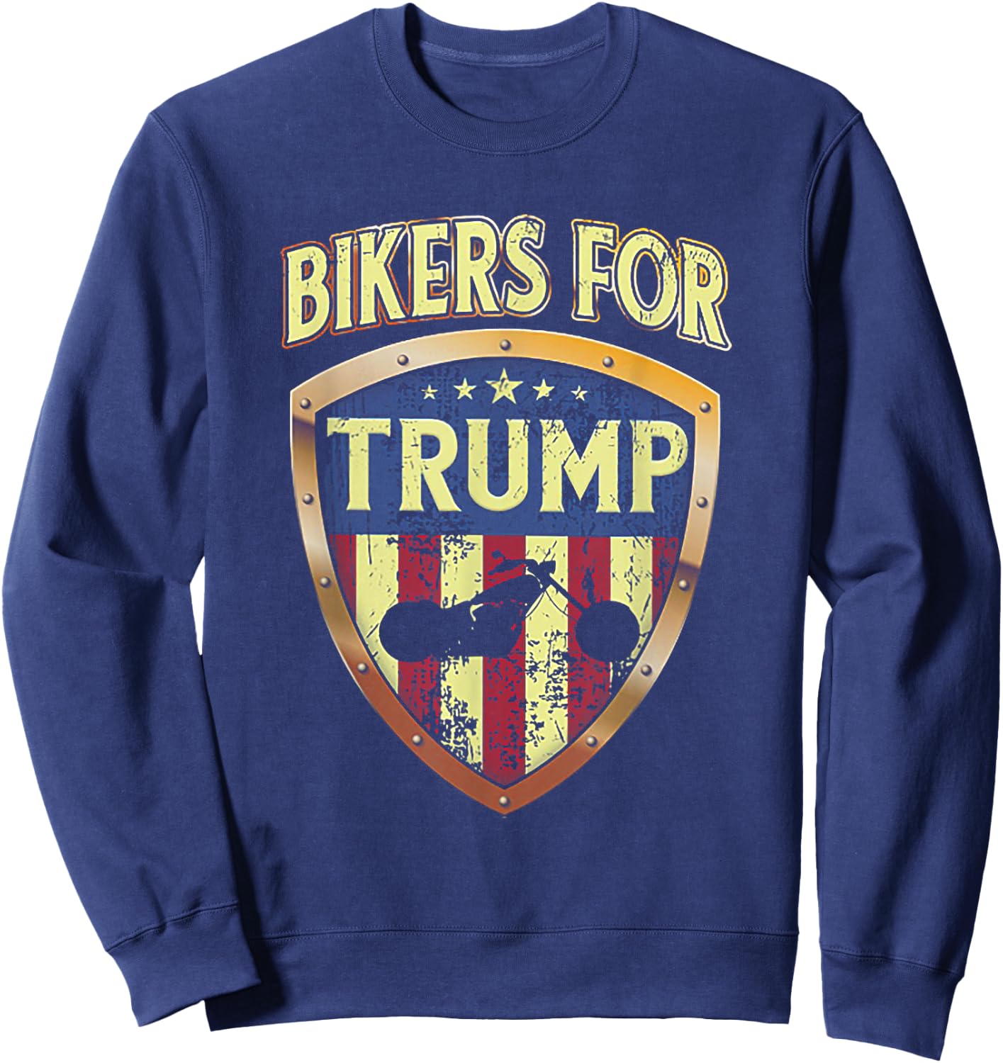 Bikers For Trump Funny Biker Gift Sweatshirt - Sweatshirt | Navy