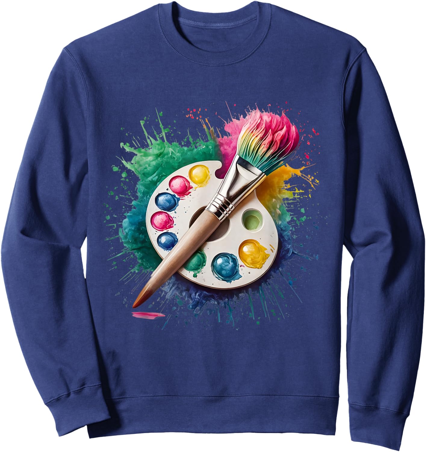 Paint Men Women Colourful Watercolour Sweatshirt - Sweatshirt | Navy