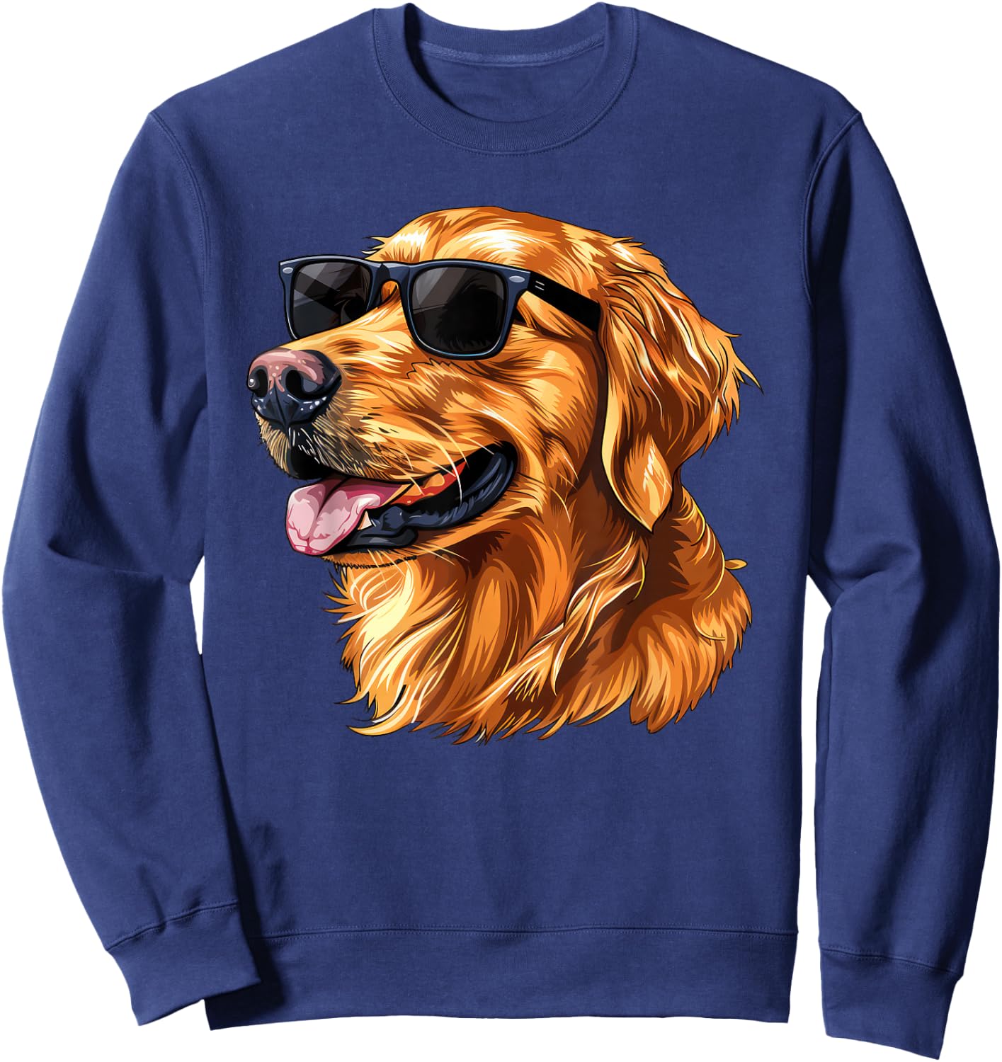 Golden Retriever Dog Sunglasses Sweatshirt - Sweatshirt | Navy