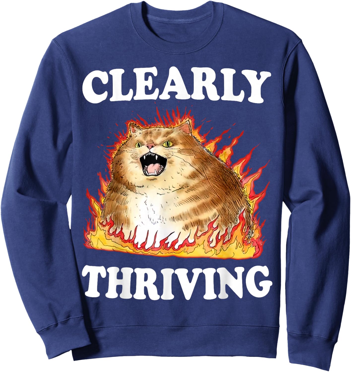 Clearly Thriving , Small, Black Sweatshirt - Sweatshirt | Navy