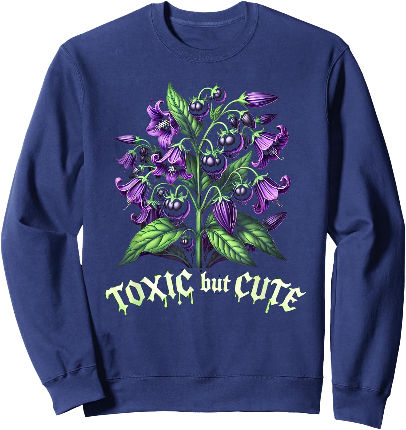 Toxic But Cute Funny Plant Sweatshirt - Sweatshirt | Navy