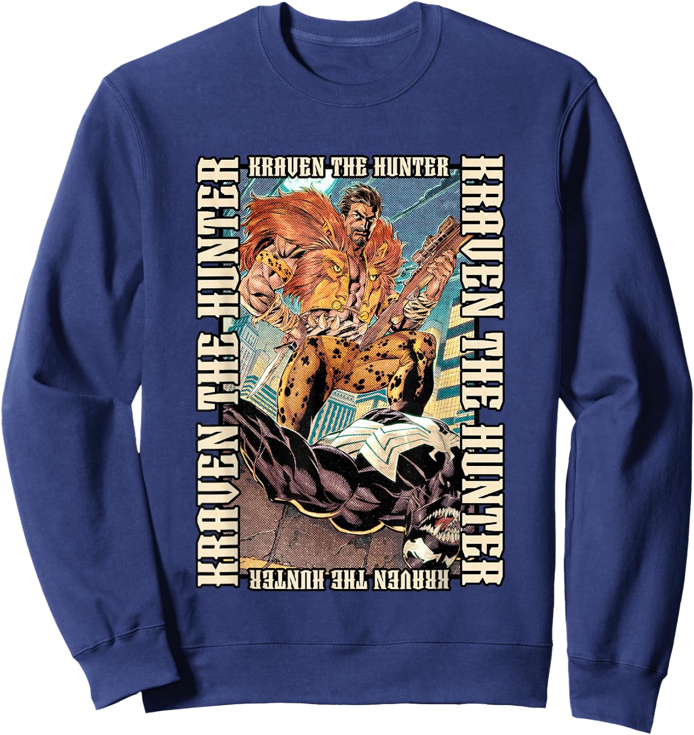 Marvel Universe Classic Kraven The Hunter Beating Venom Sweatshirt - Sweatshirt | Navy