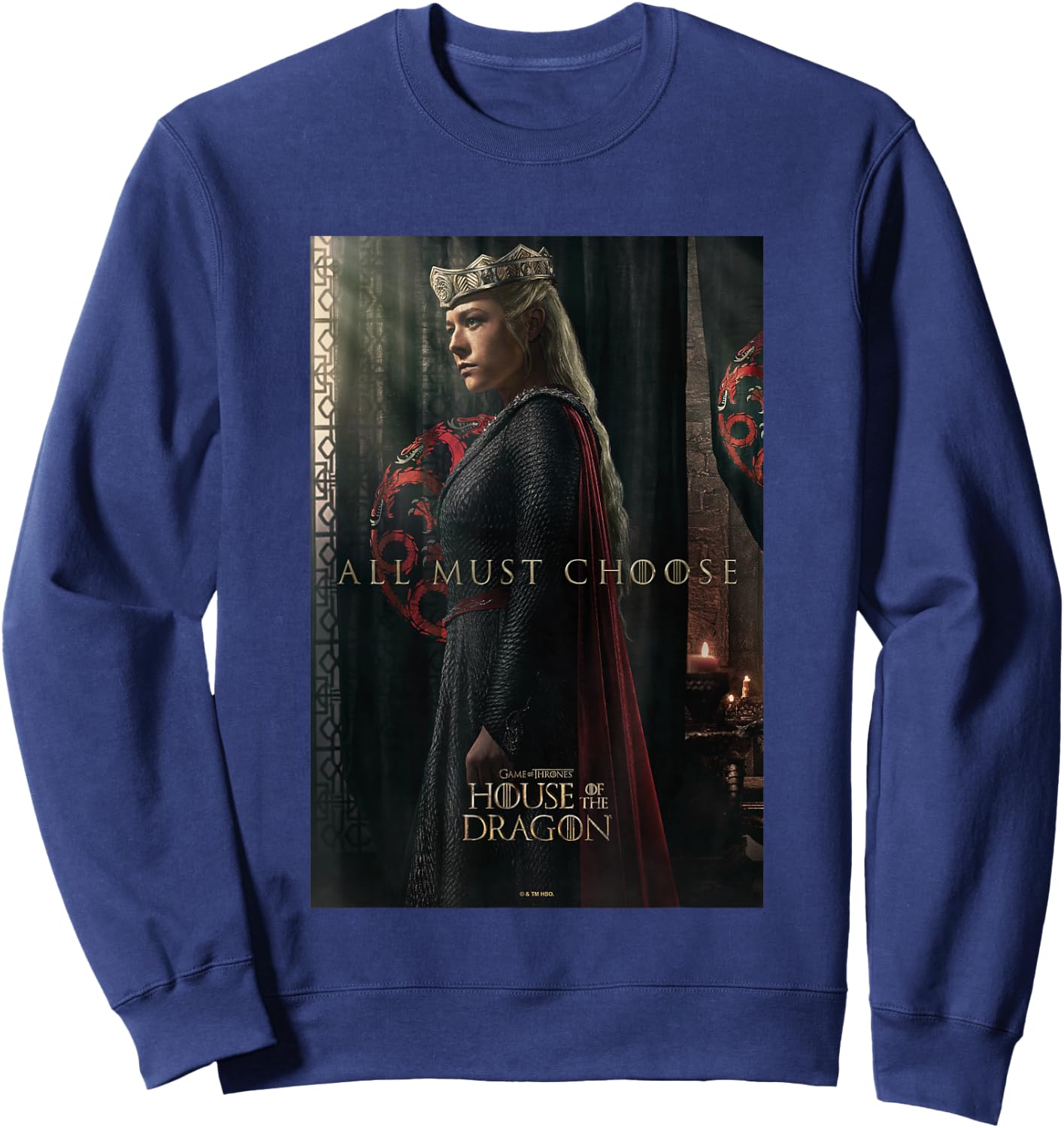 House of the Dragon All Must Choose Rhaenyra Targaryen Retro Sweatshirt - Sweatshirt | Navy