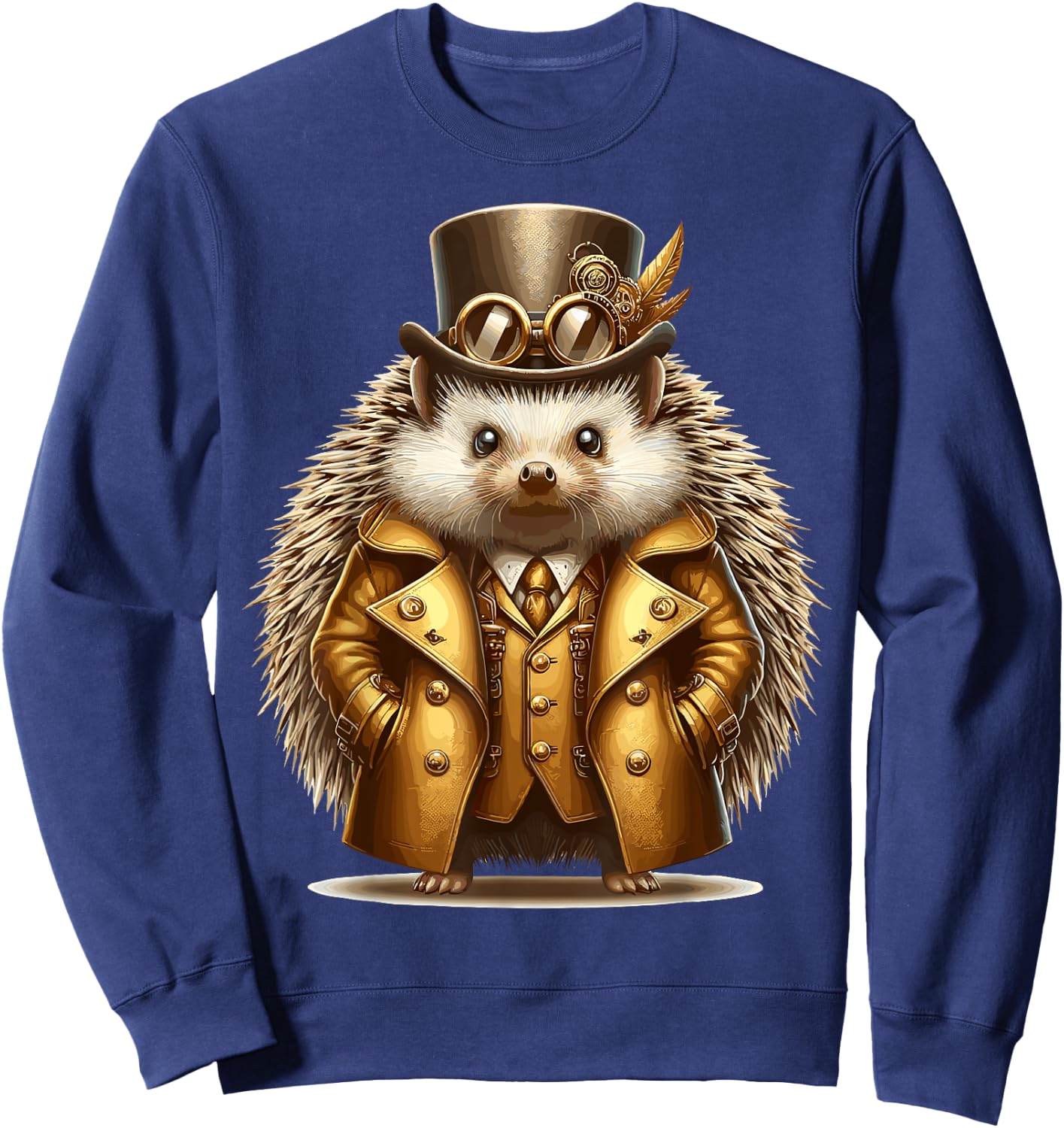 Steampunk Hedgehog Victorian Steampunk Animal Sweatshirt - Sweatshirt | Navy