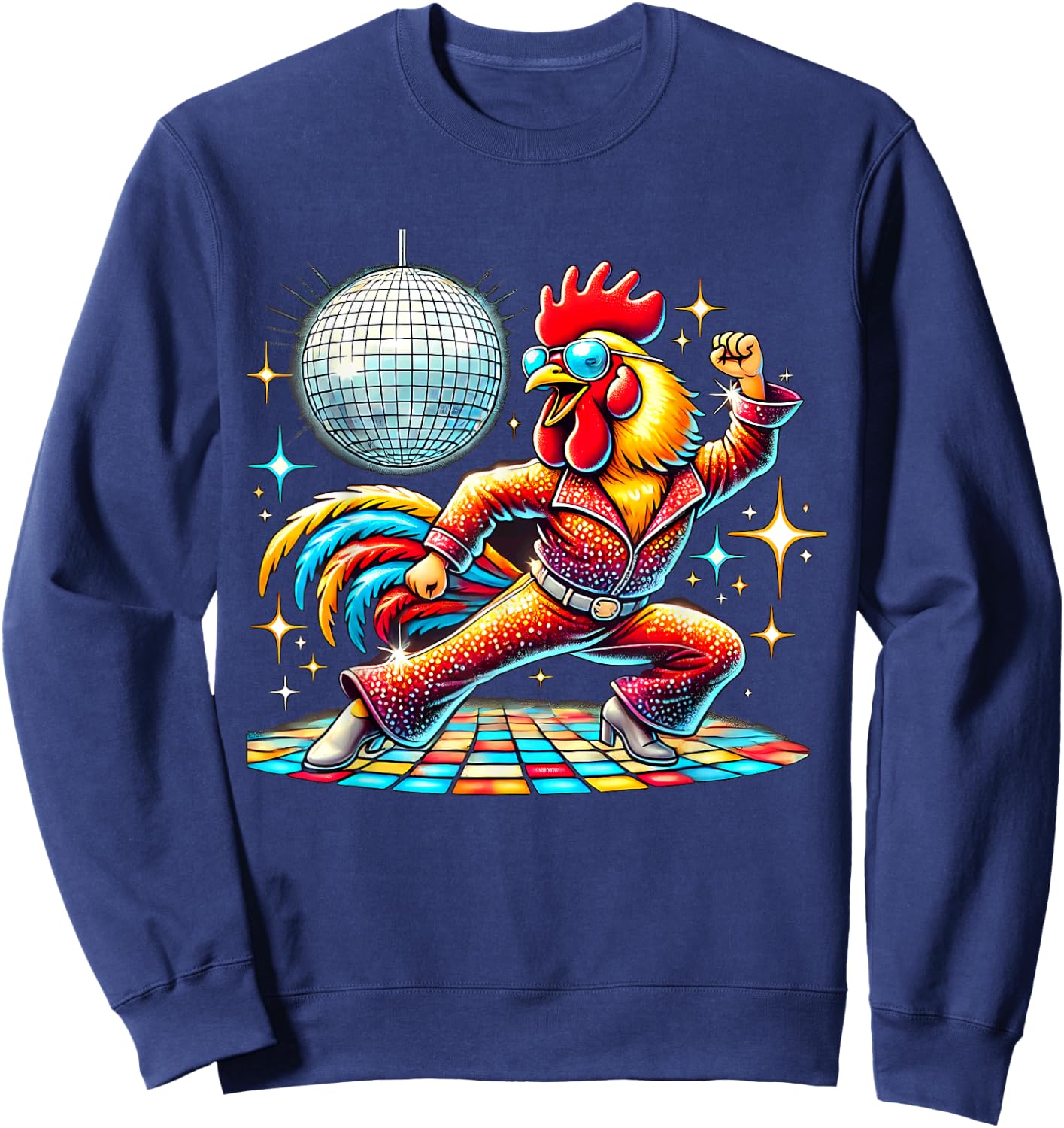 Aesthetic Rooster Disco Sweatshirt - Sweatshirt | Navy