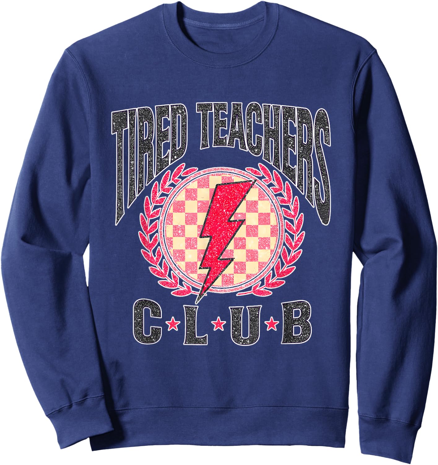 Tired Teachers Club Study Lover School Apparel Sweatshirt - Sweatshirt | Navy