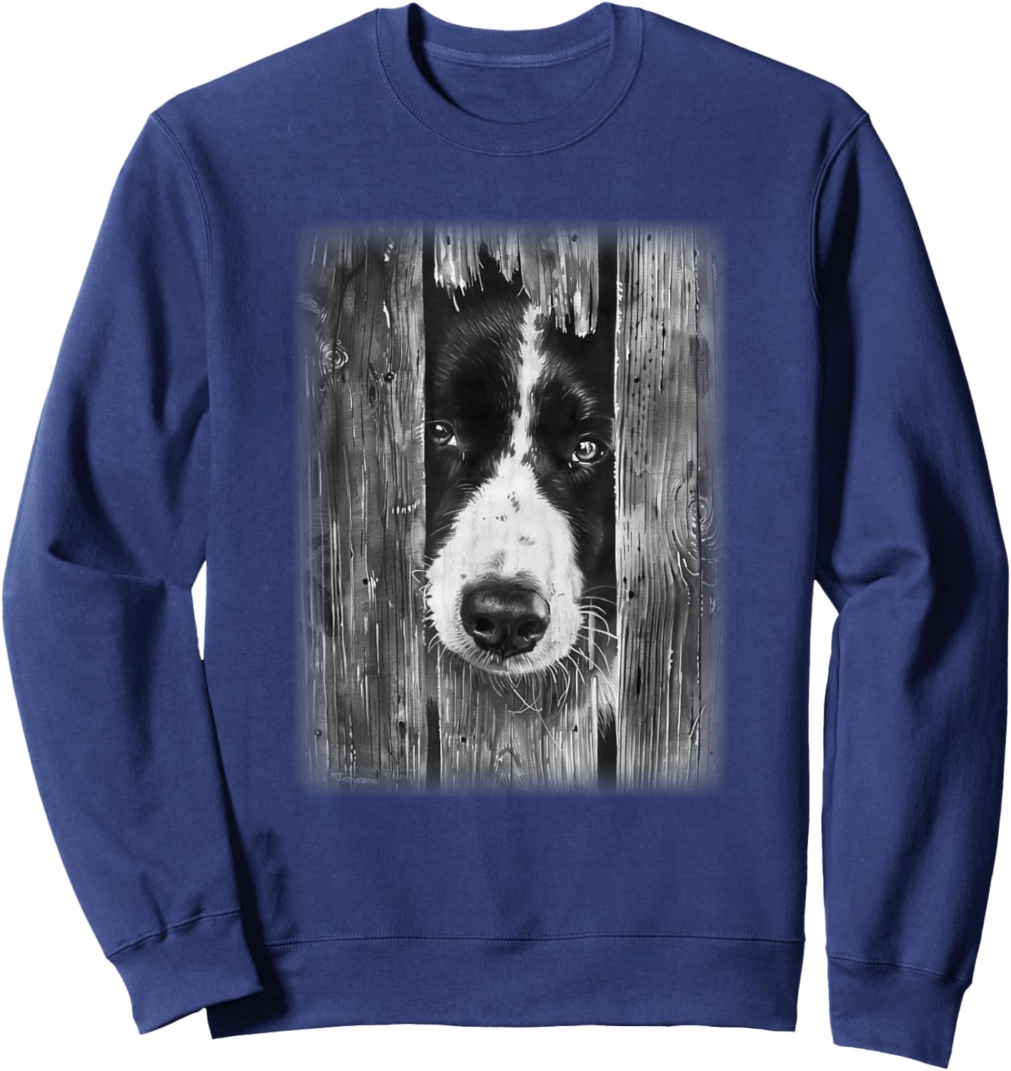 Black and White Border Collie t featuring a Border Collie Sweatshirt - Sweatshirt | Navy