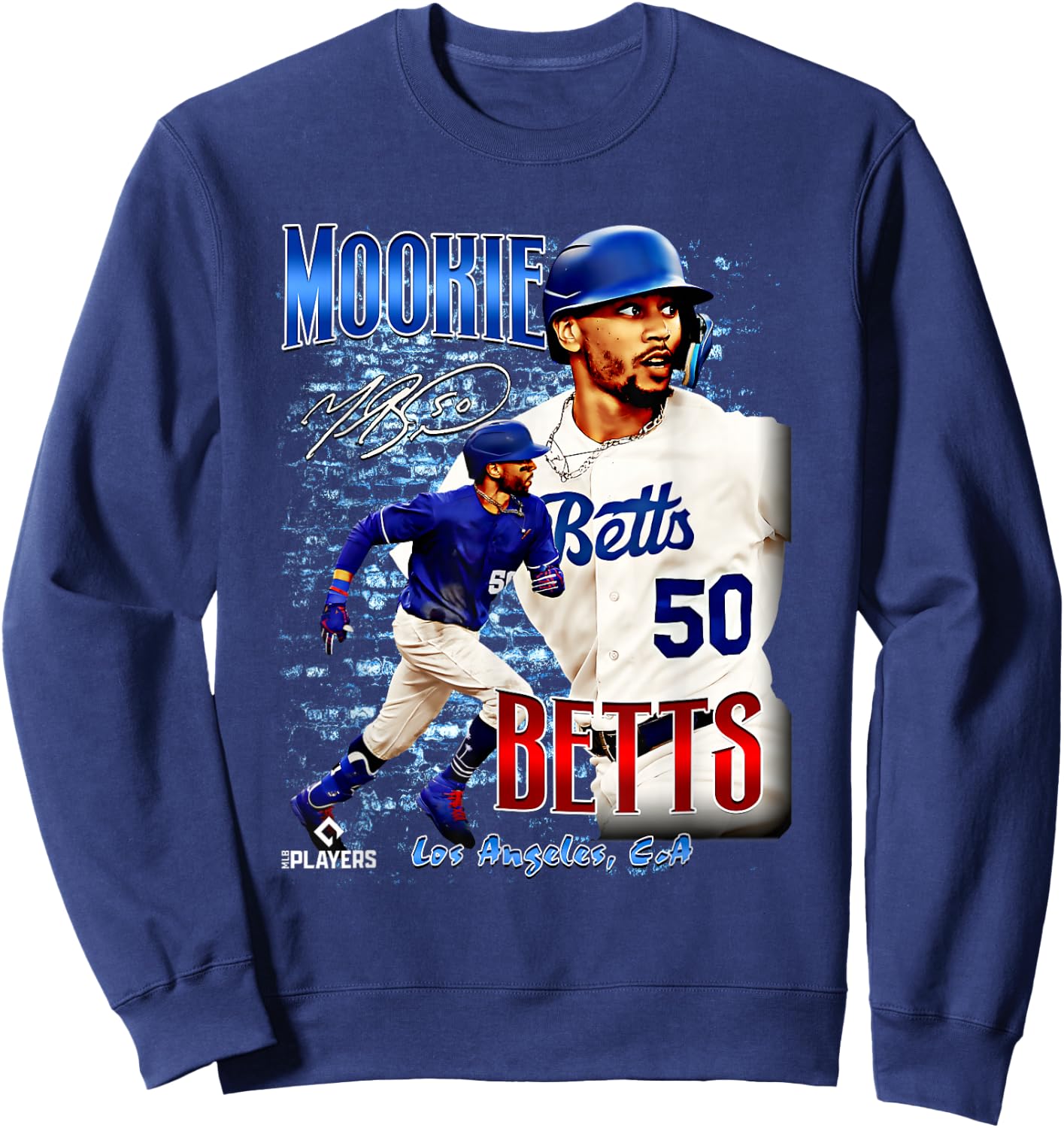Mookie Betts | Los Angeles Baseball Players | MLBMBE7001 Sweatshirt - Sweatshirt | Navy
