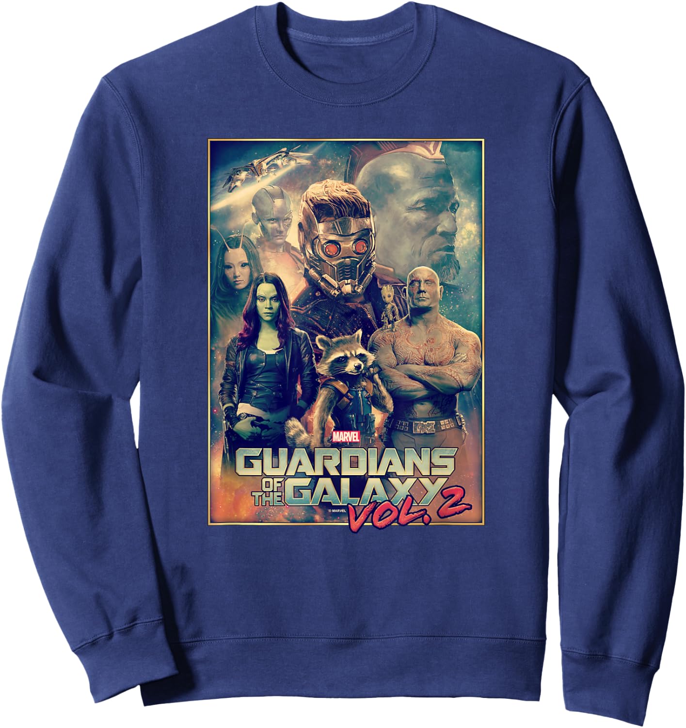 Marvel Guardians Of The Galaxy Vol 2 Team Effort Poster Sweatshirt - Sweatshirt | Navy