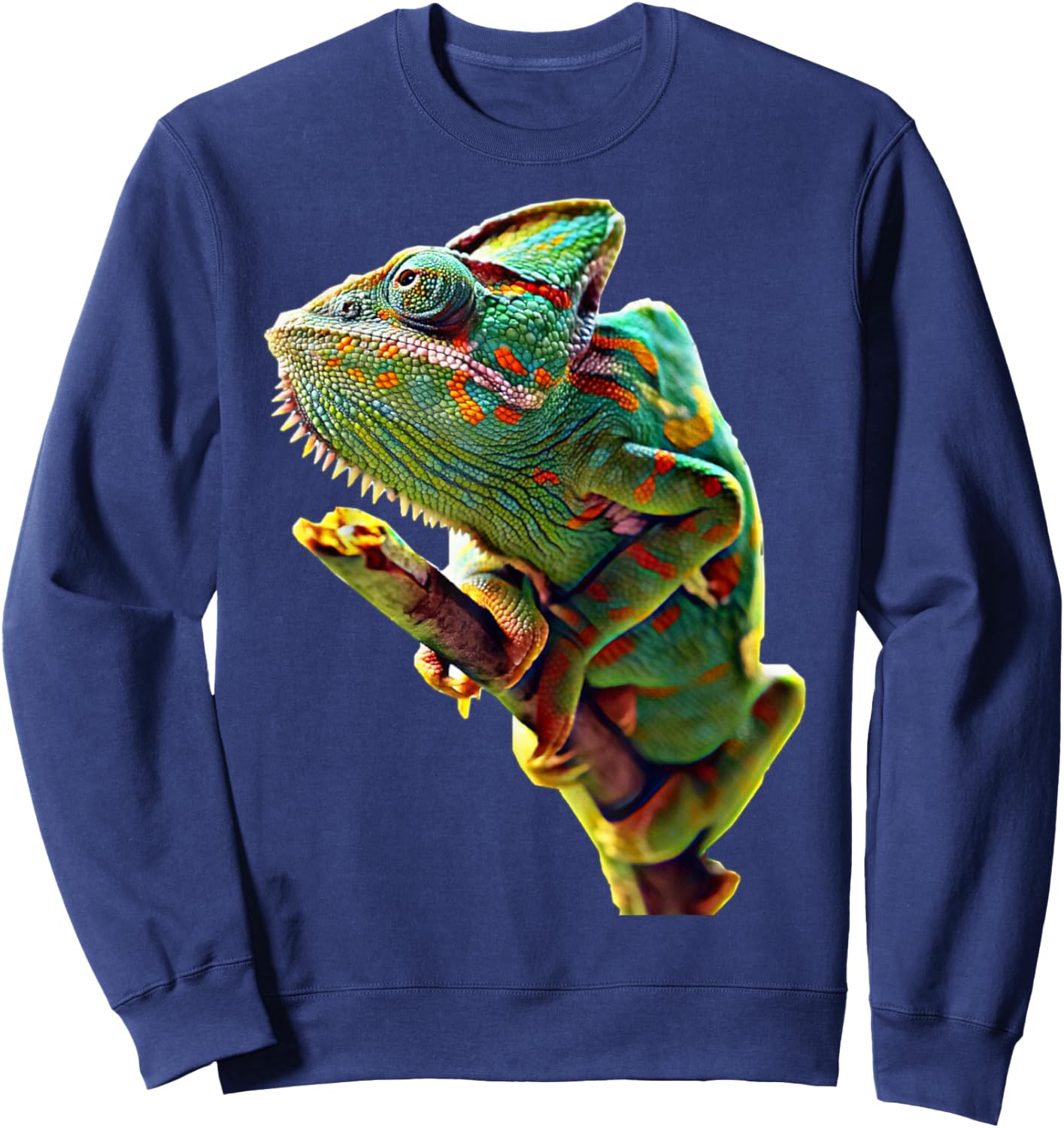 Scary Knight Clothing Veiled Chameleon Reptile Lizard Sweatshirt - Sweatshirt | Navy