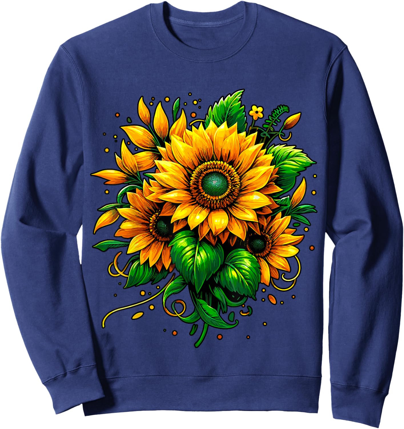 Sunflower Floral Sweatshirt - Sweatshirt | Navy