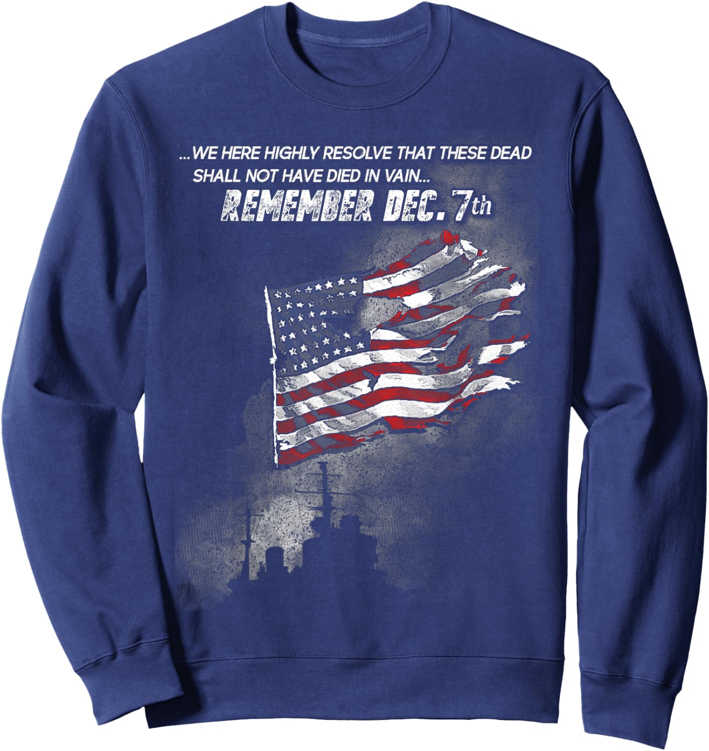 Pearl Harbor: Remember Dec. 7th Sweatshirt - Sweatshirt | Navy