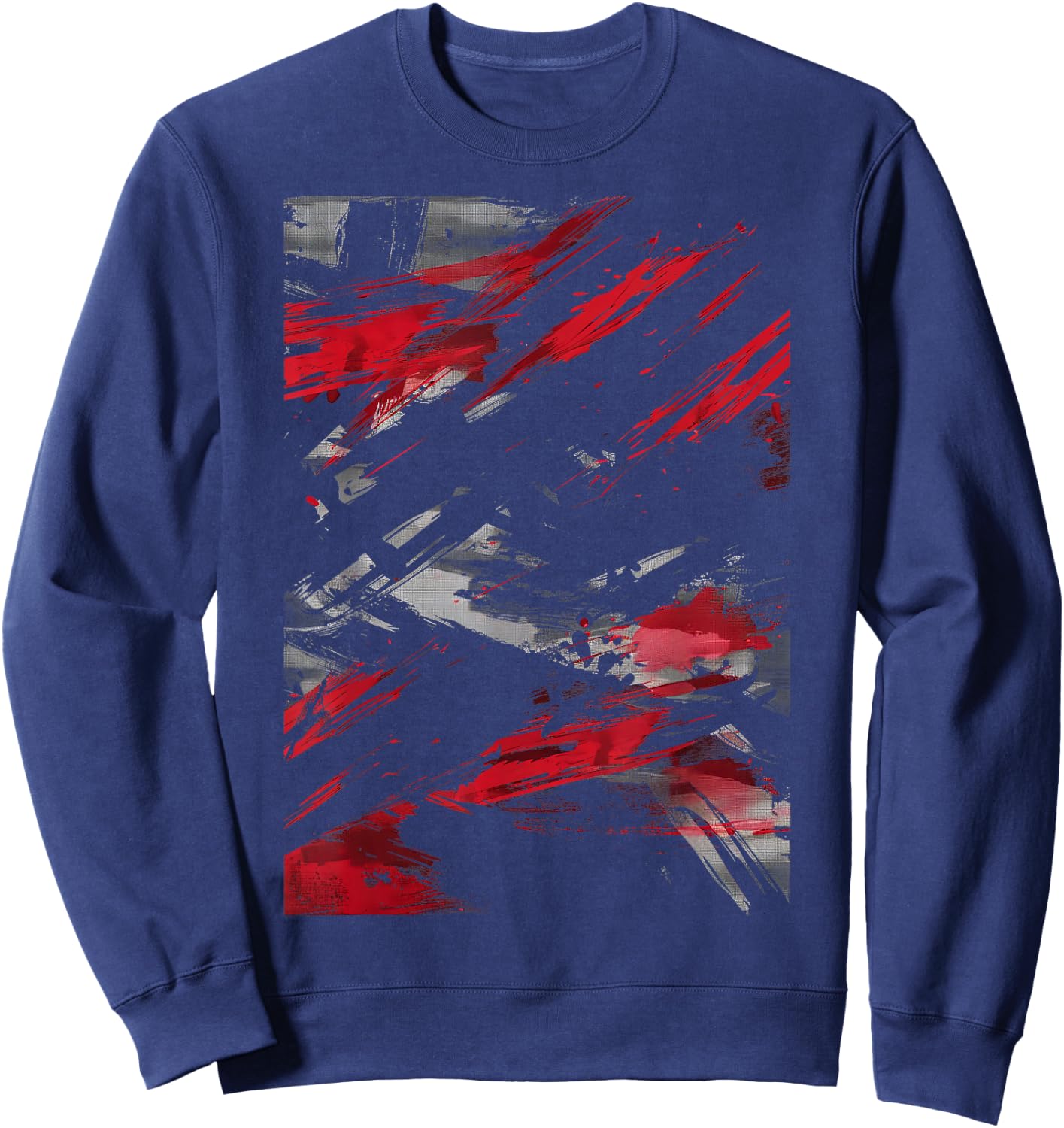 Red and Black Dynamic Splatter Graphic Sweatshirt - Sweatshirt | Navy