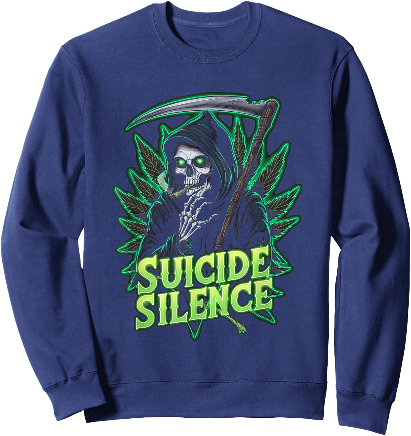 Suicide Silence Grim Reaper Occult Gothic Horror Sweatshirt - Sweatshirt | Navy