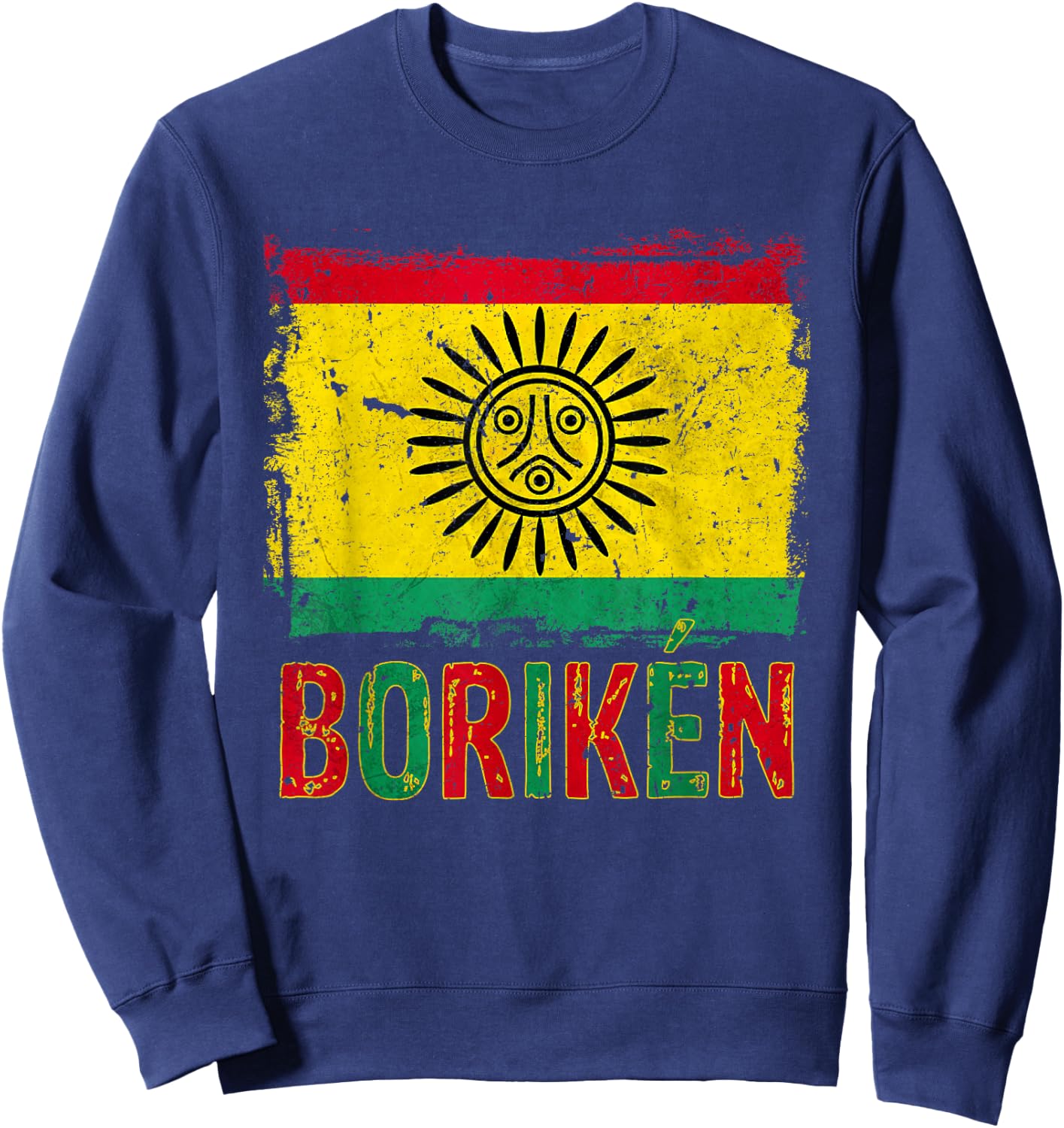 Taino Nation Flag Boriken Borinquen Native American Arawak Sweatshirt - Sweatshirt | Navy