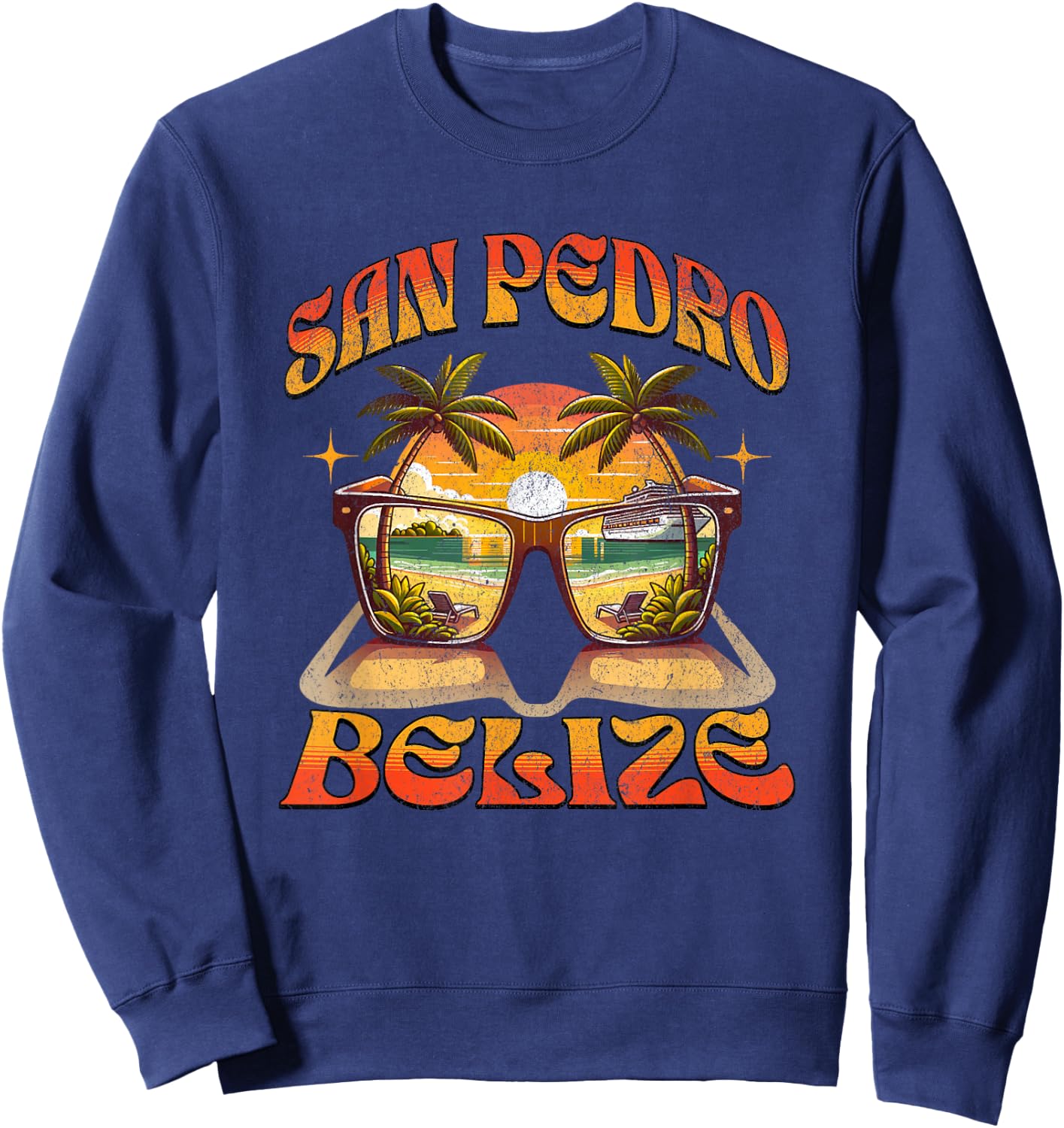 San Pedro Belize Great Travel Vacation Gift Design Sweatshirt - Sweatshirt | Navy