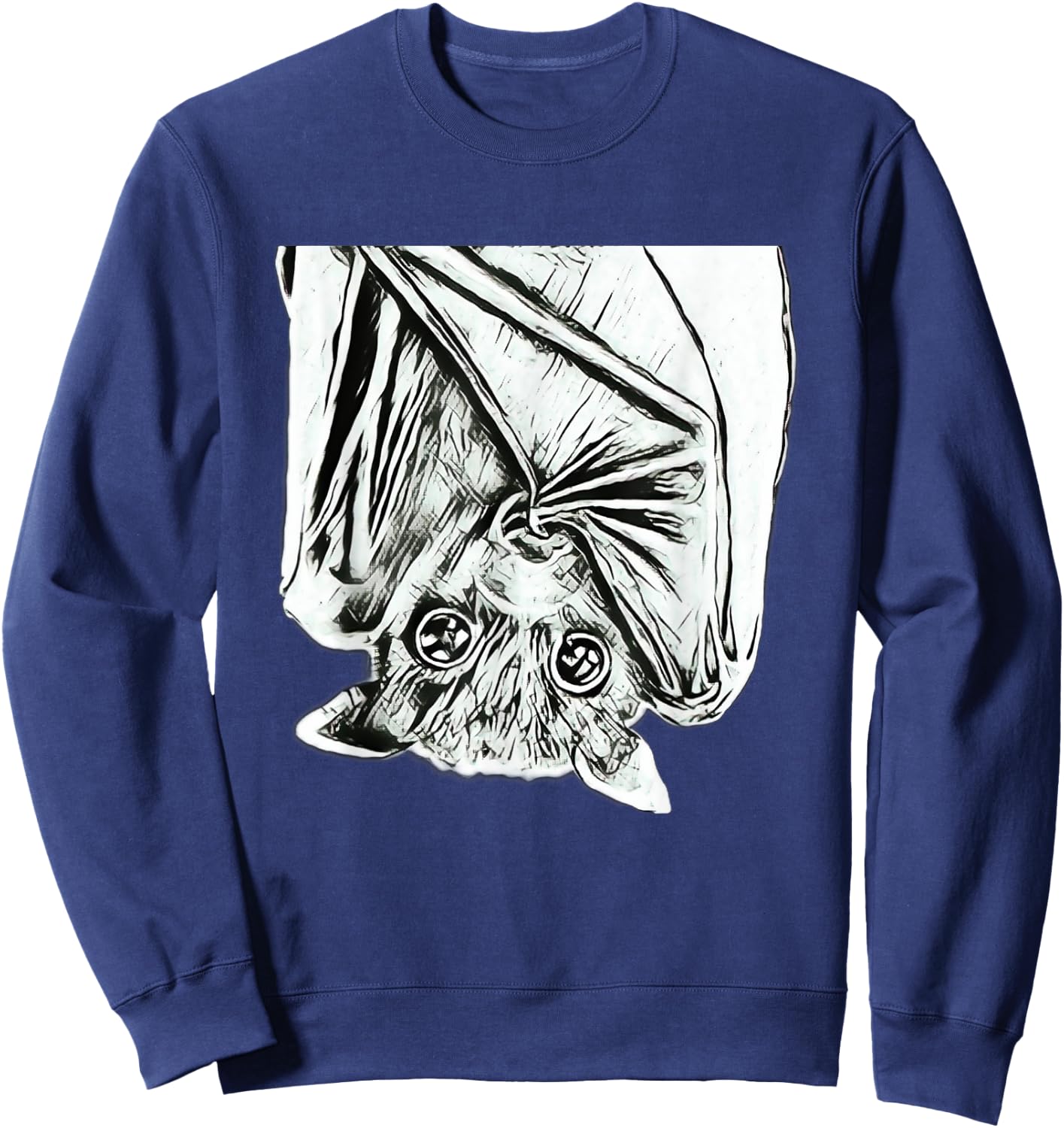 Bat Night Vampire Motif Halloween Wing flying Mammals Bats Sweatshirt - Sweatshirt | Navy