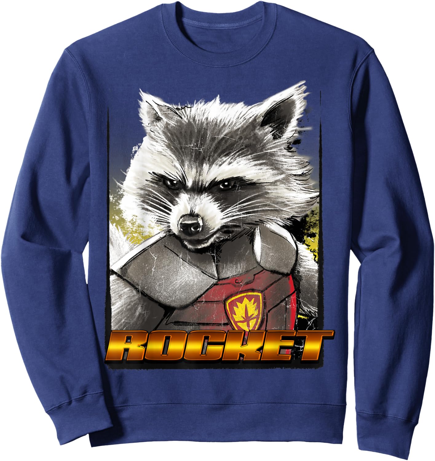 Marvel Guardians of The Galaxy Rocket Glare Wanted Poster Small Sweatshirt - Sweatshirt | Navy