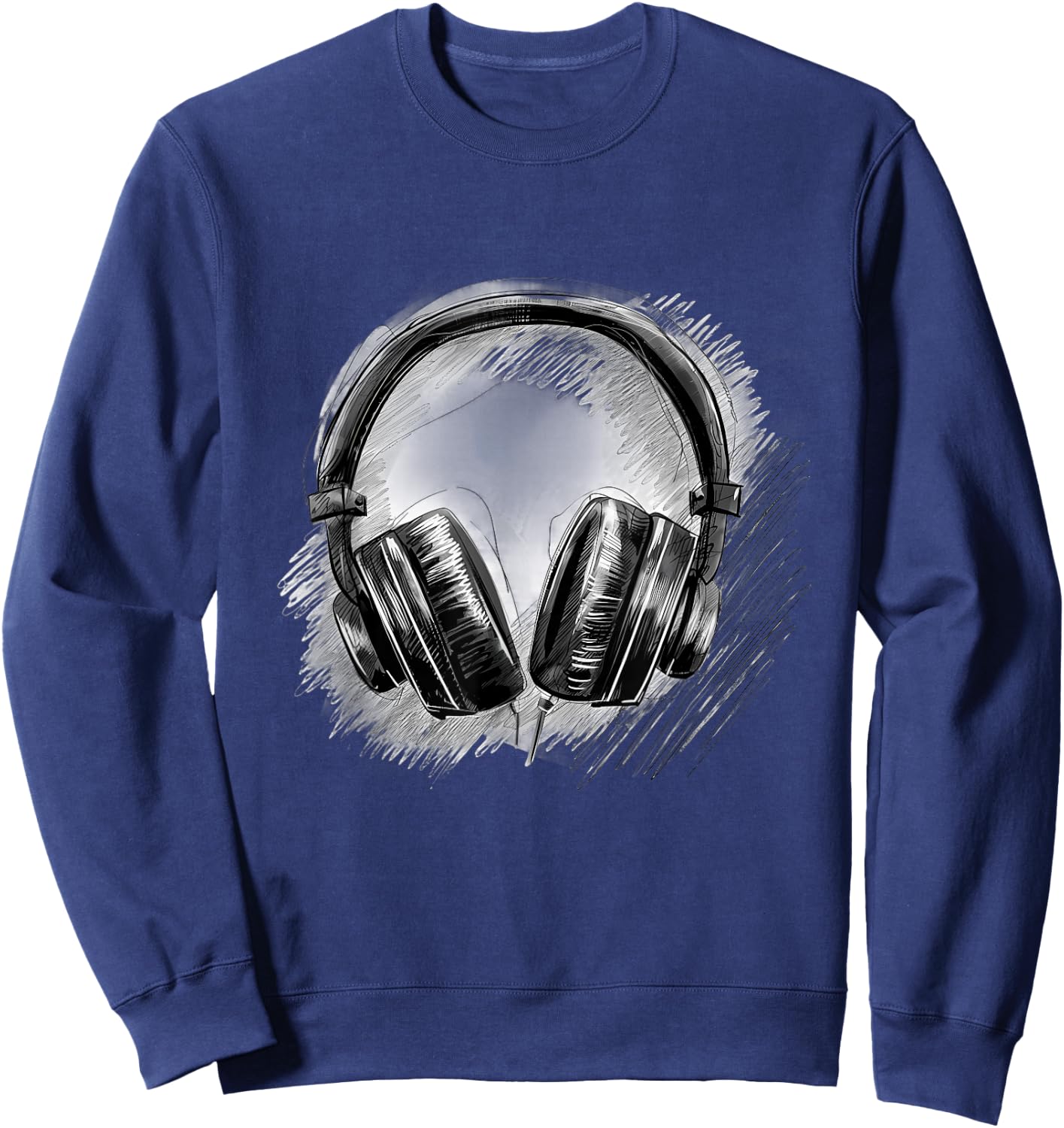 Headphones Music DJ Headphone Lover Music Headphones House Sweatshirt - Sweatshirt | Navy