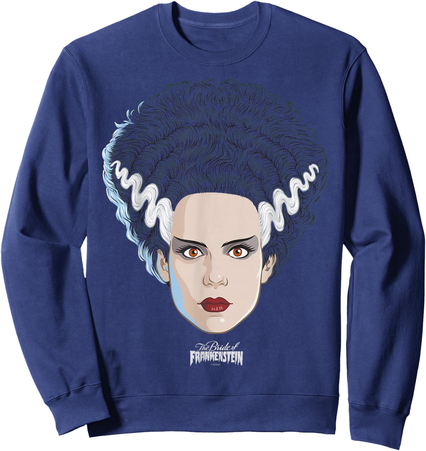 Universal Monsters Bride of Frankenstein Big Face Sweatshirt - Sweatshirt | Navy