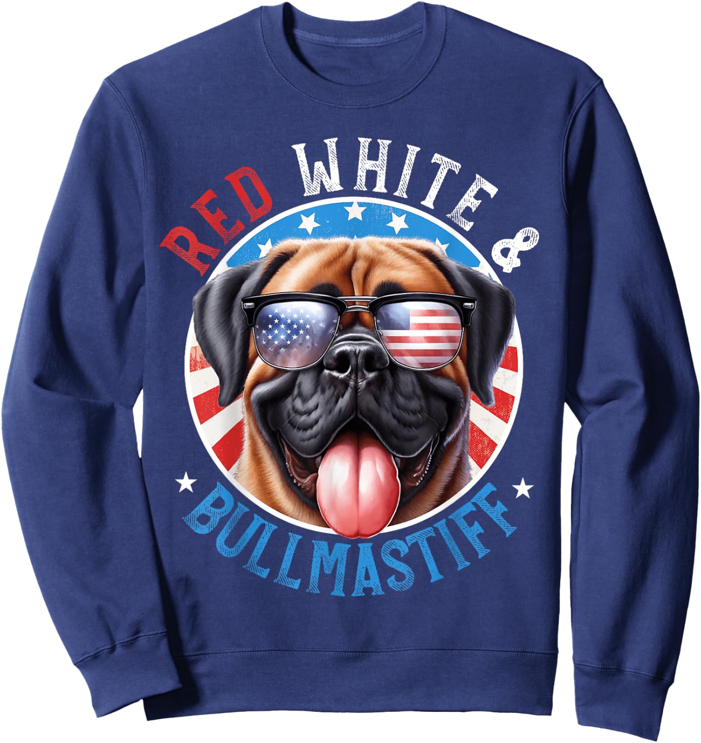 Bullmastiff Dog 4th of July Red White and The Gentle Giant Sweatshirt - Sweatshirt | Navy