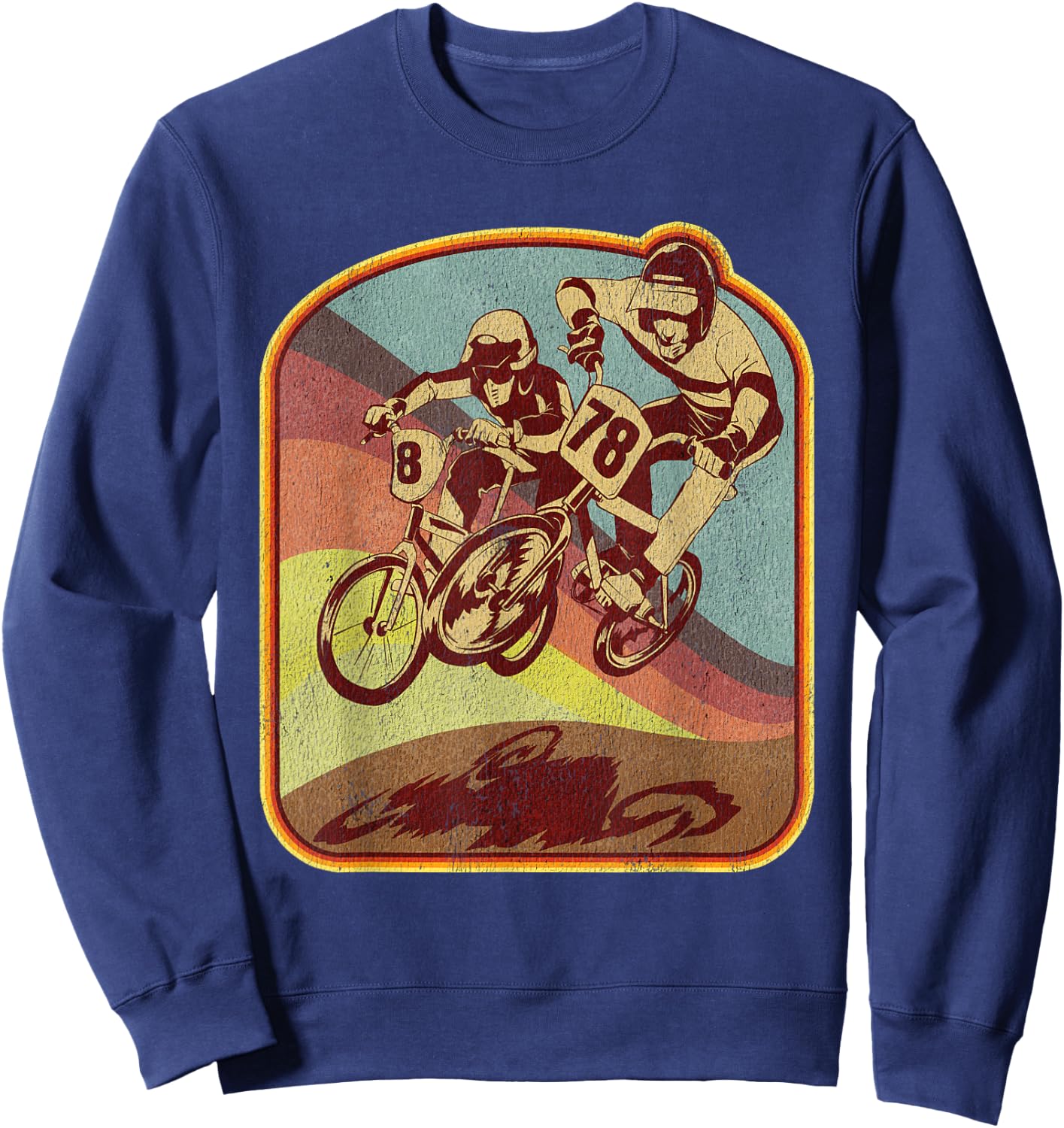 Vintage 80s BMX Rad Distressed Graphic Sweatshirt - Sweatshirt | Navy
