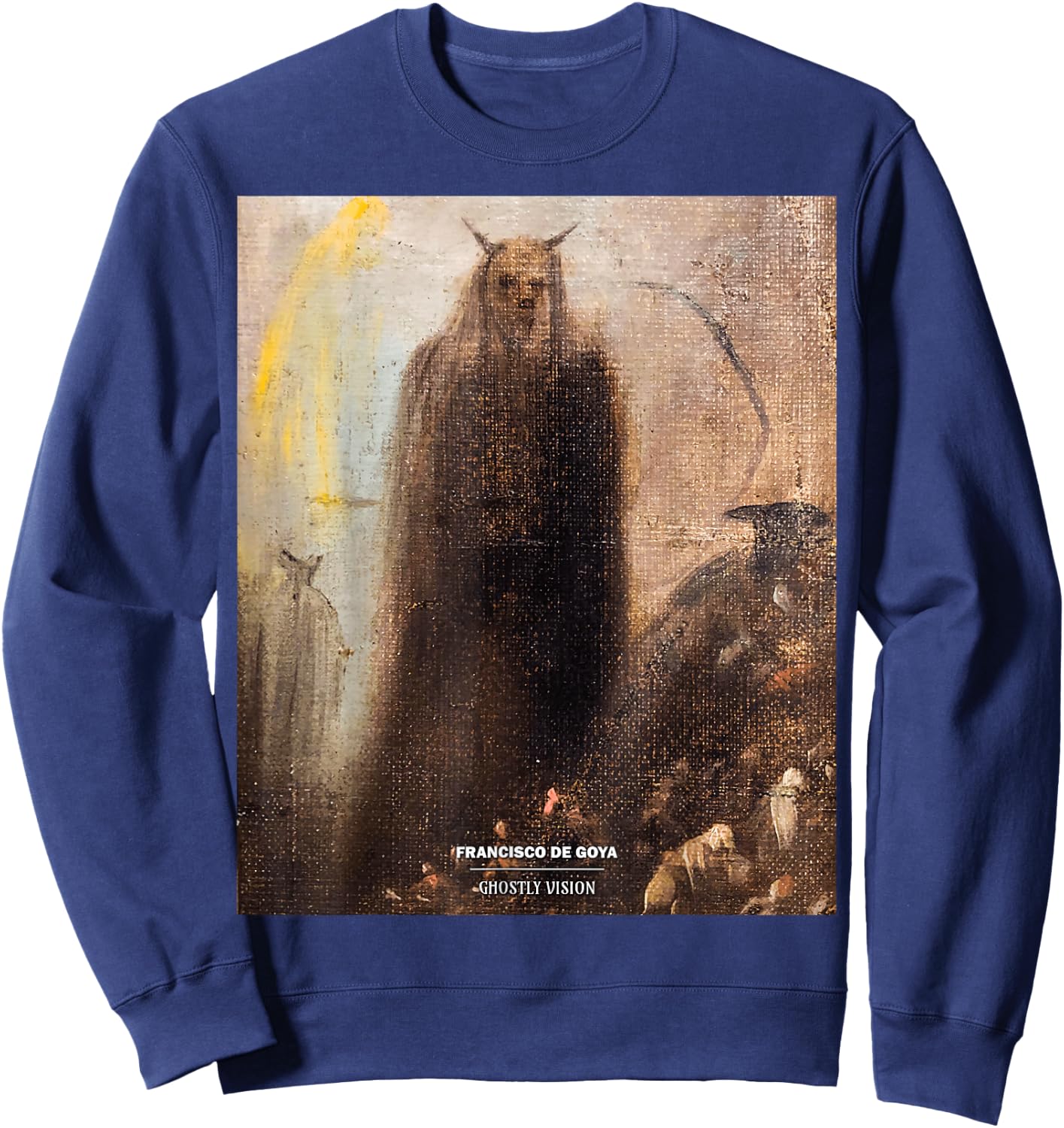 Ghostly Vision - Francisco Goya Horror Painting Art Sweatshirt - Sweatshirt | Navy