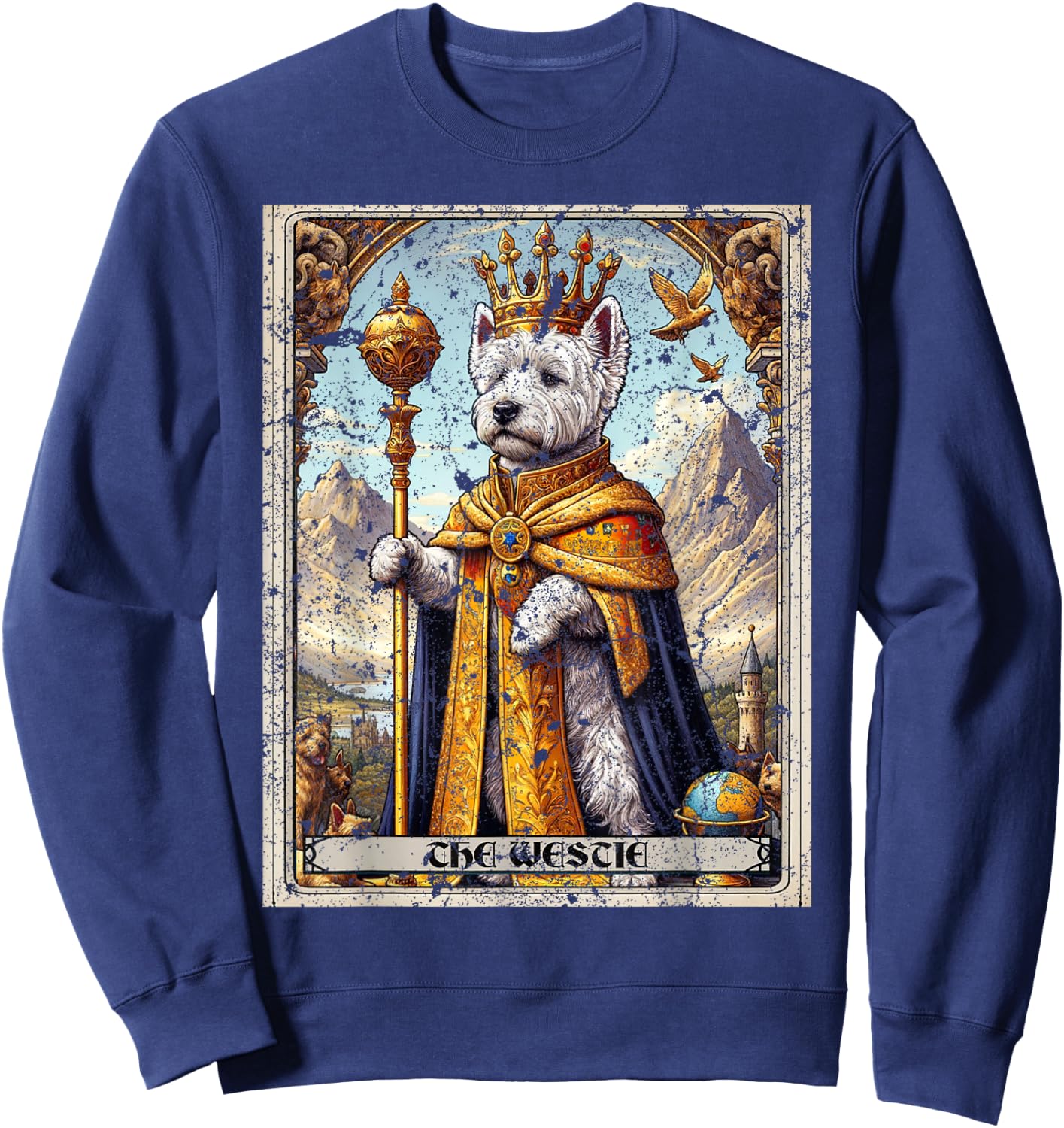 Westie Tarot Card Dog Sweatshirt - Sweatshirt | Navy