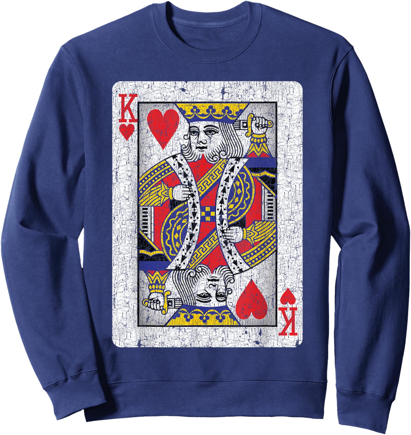 King of Hearts Card - Poker, Bridge Player, Costume Sweatshirt - Sweatshirt | Navy