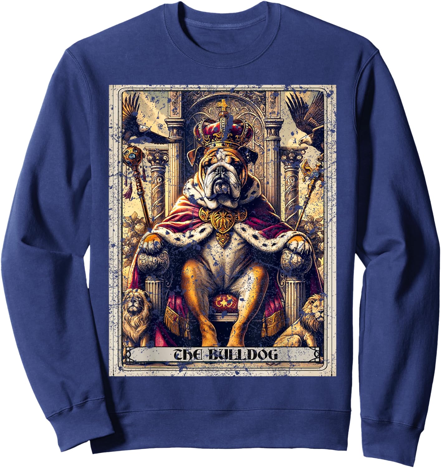 English Bulldog Tarot Card Dog Sweatshirt - Sweatshirt | Navy