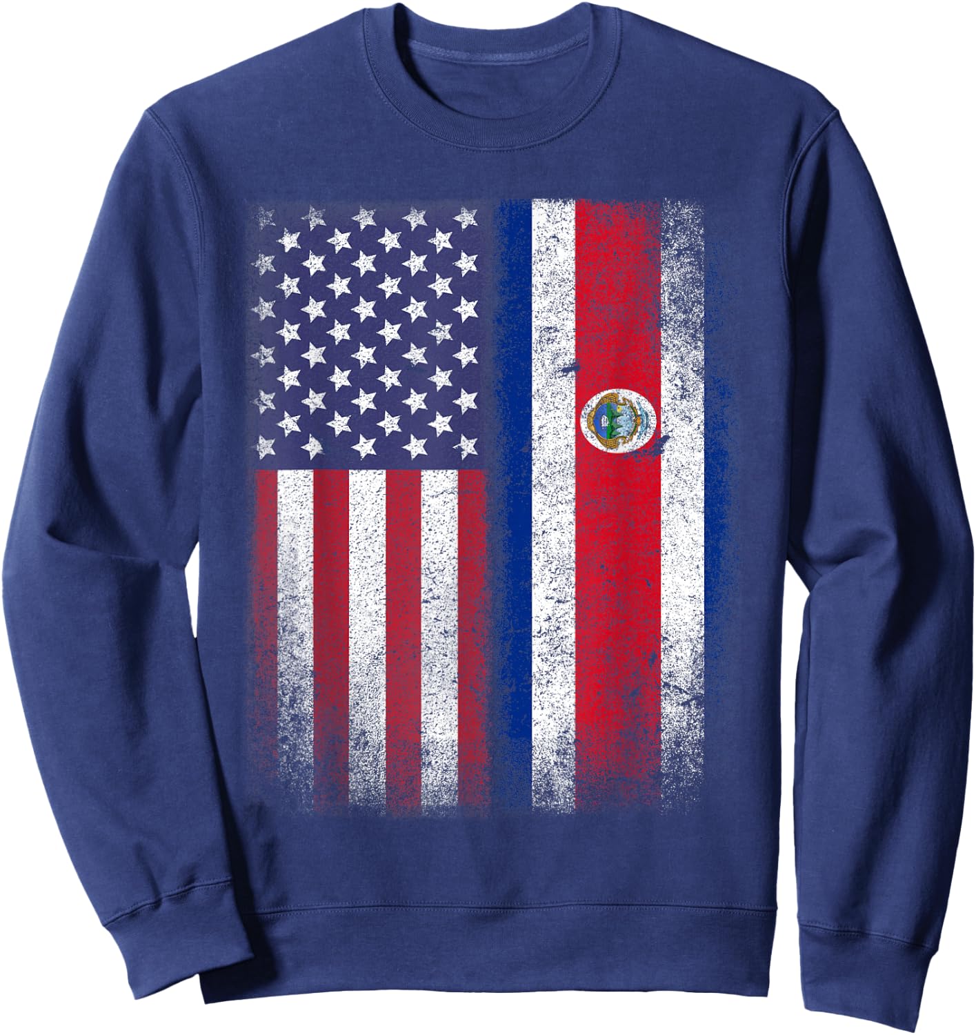 Costa Rican American Flag Costa Rica USA Gift America Sweatshirt - Sweatshirt | Navy