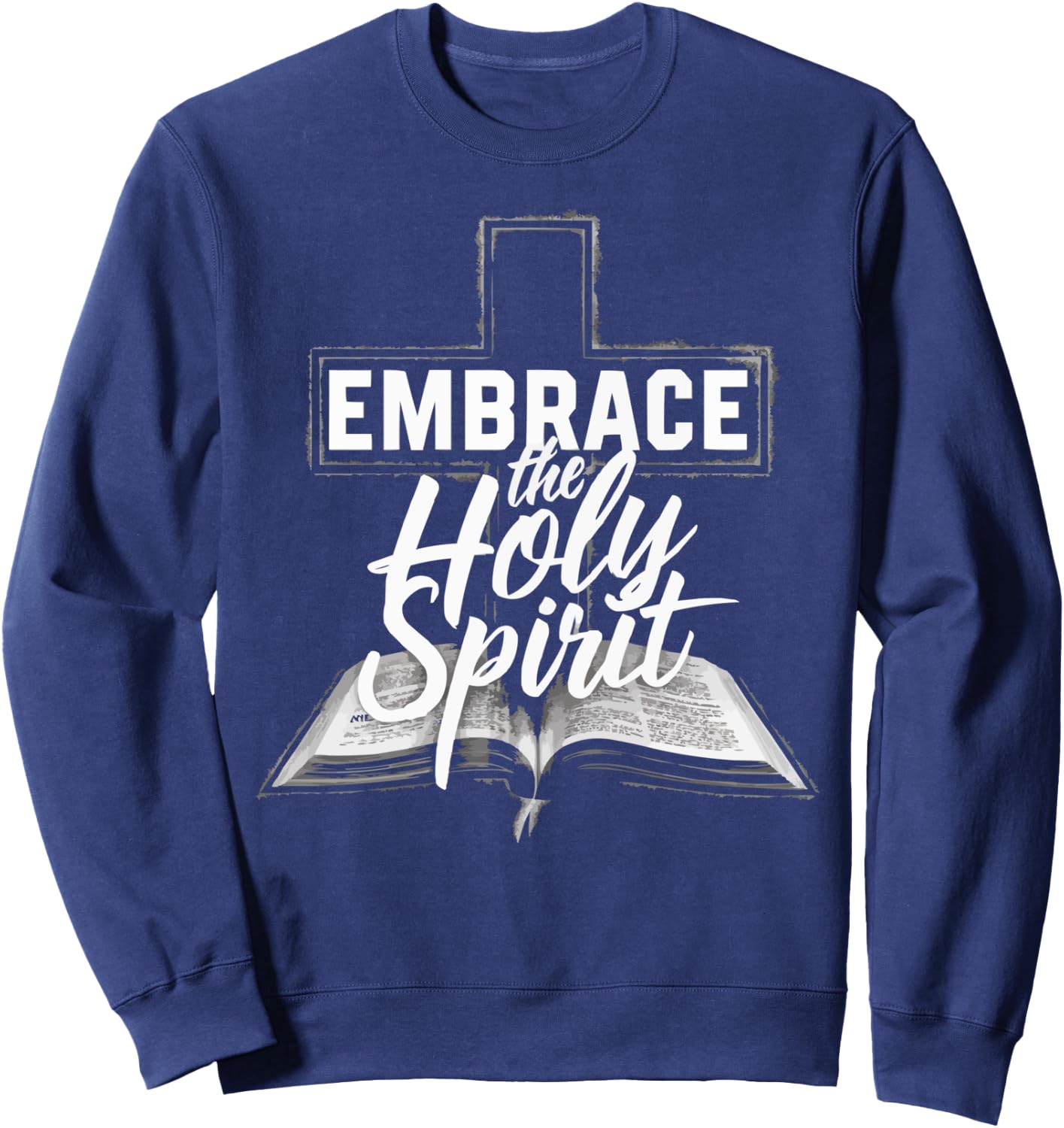 Holy Spirit I Love Jesus Christ Catholic Christian Faith Sweatshirt - Sweatshirt | Navy