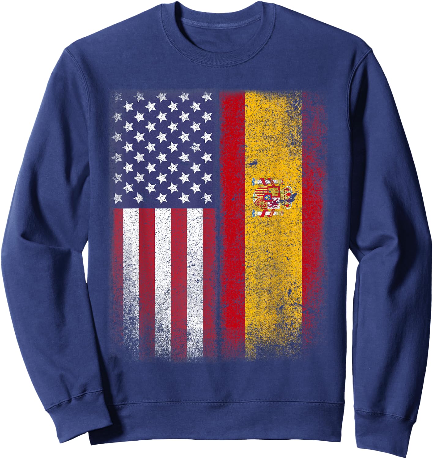Spanish American Flag Spain Usa Bandera Espana Sweatshirt - Sweatshirt | Navy